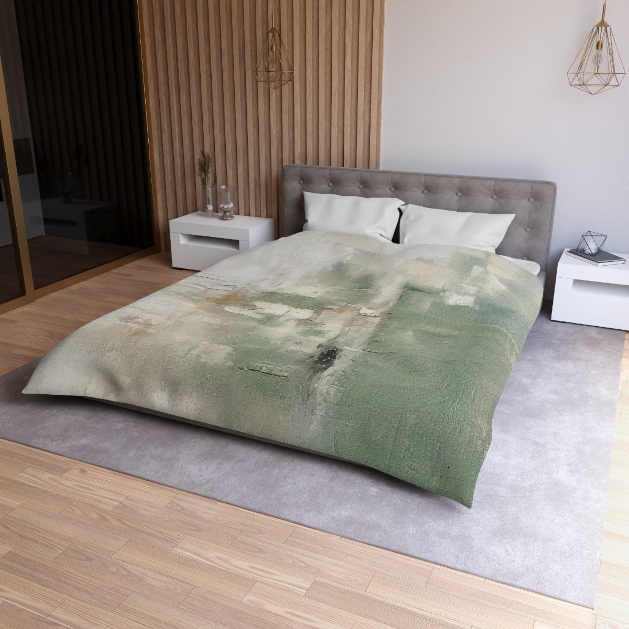 Abstract Duvet, Pillow Cover Set | Sage Green Bedroom Set