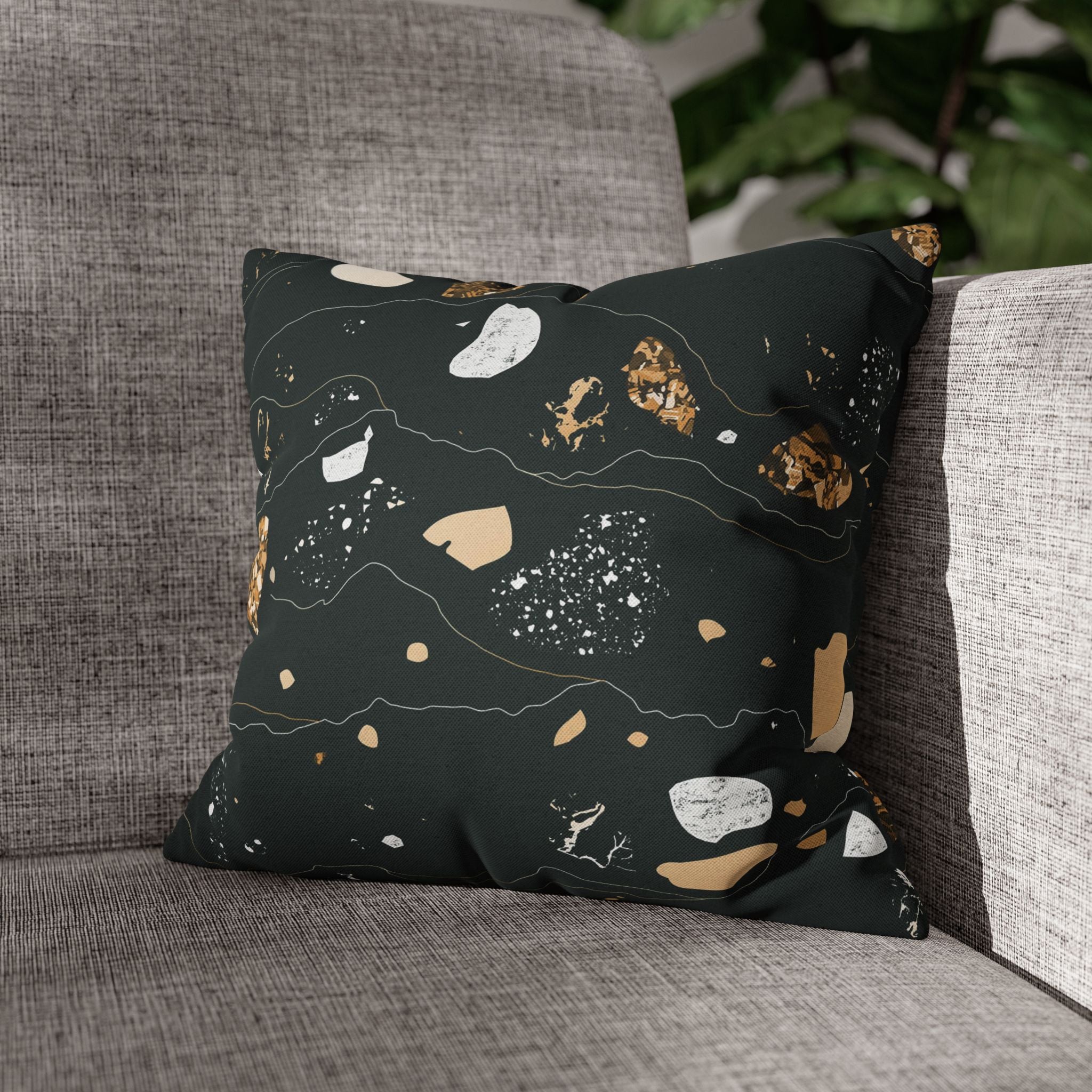 Abstract Pillow Cover | Black Beige