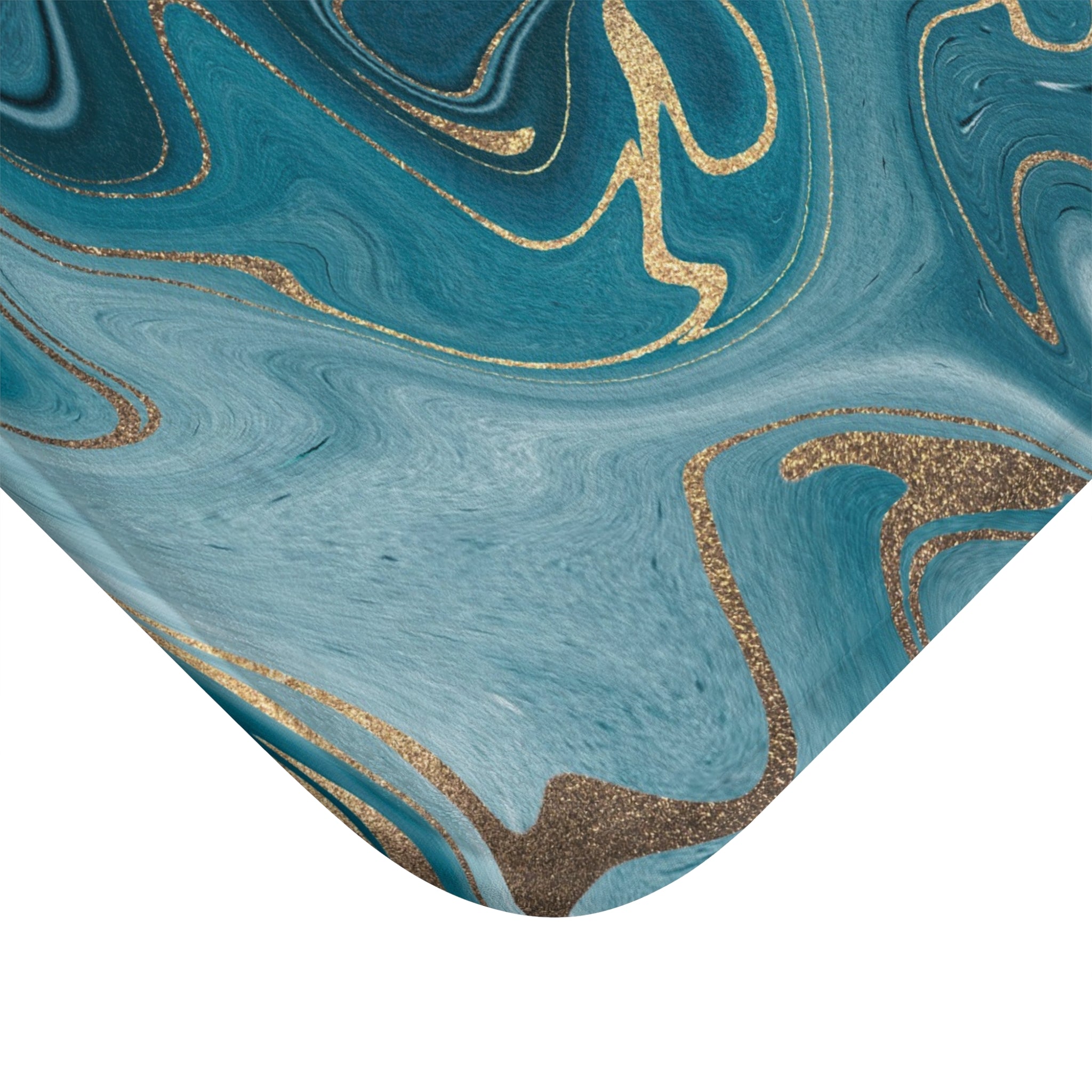 Marble Abstract Bath Mat | Teal Blue Kitchen Mat
