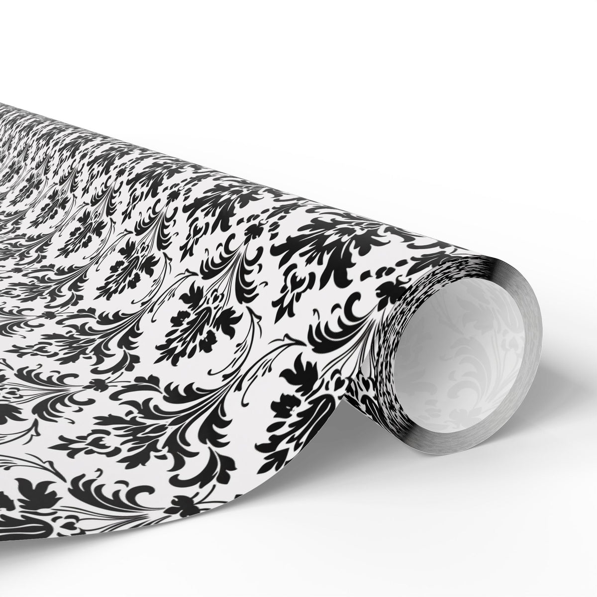 Black White Damask Wrapping Paper, Classic Gift Wrap