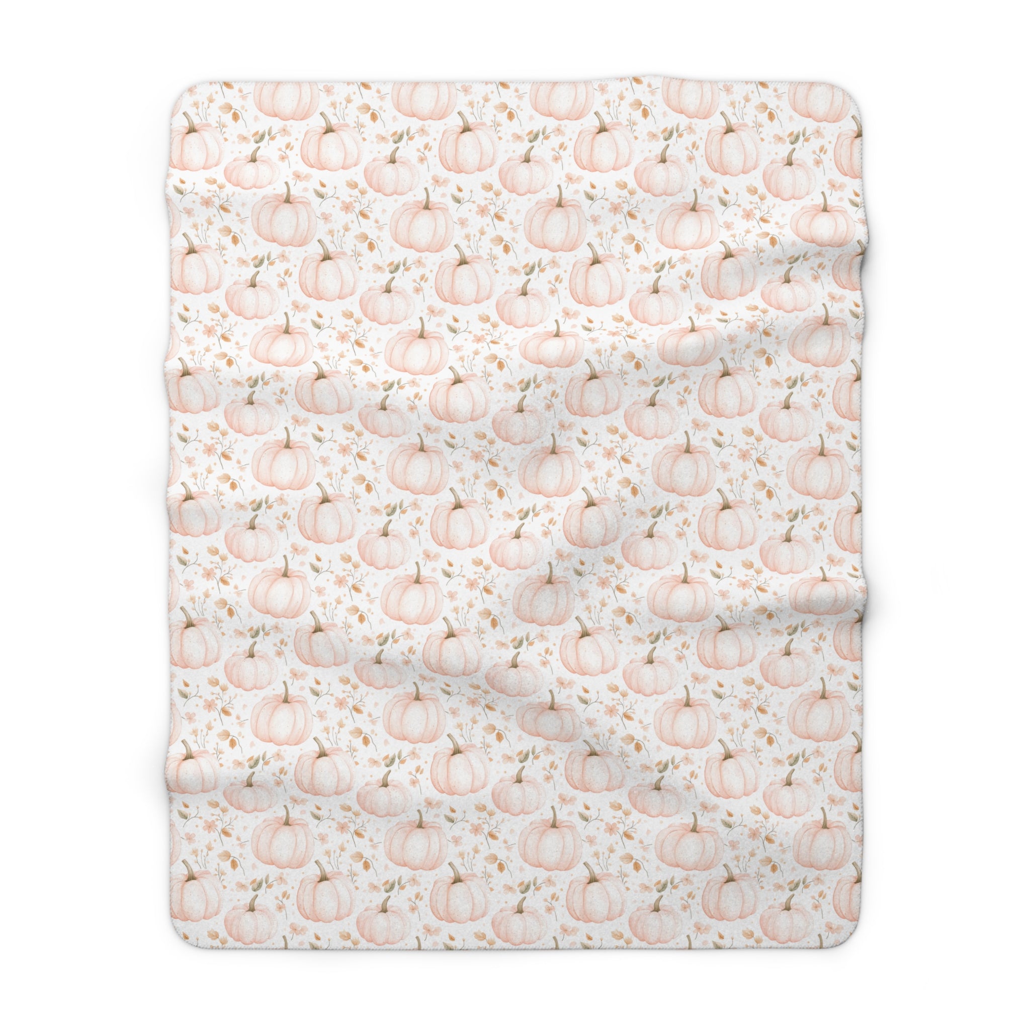Fall Autumn Throw Blanket | Blush Pink White Pumpkin Watercolor