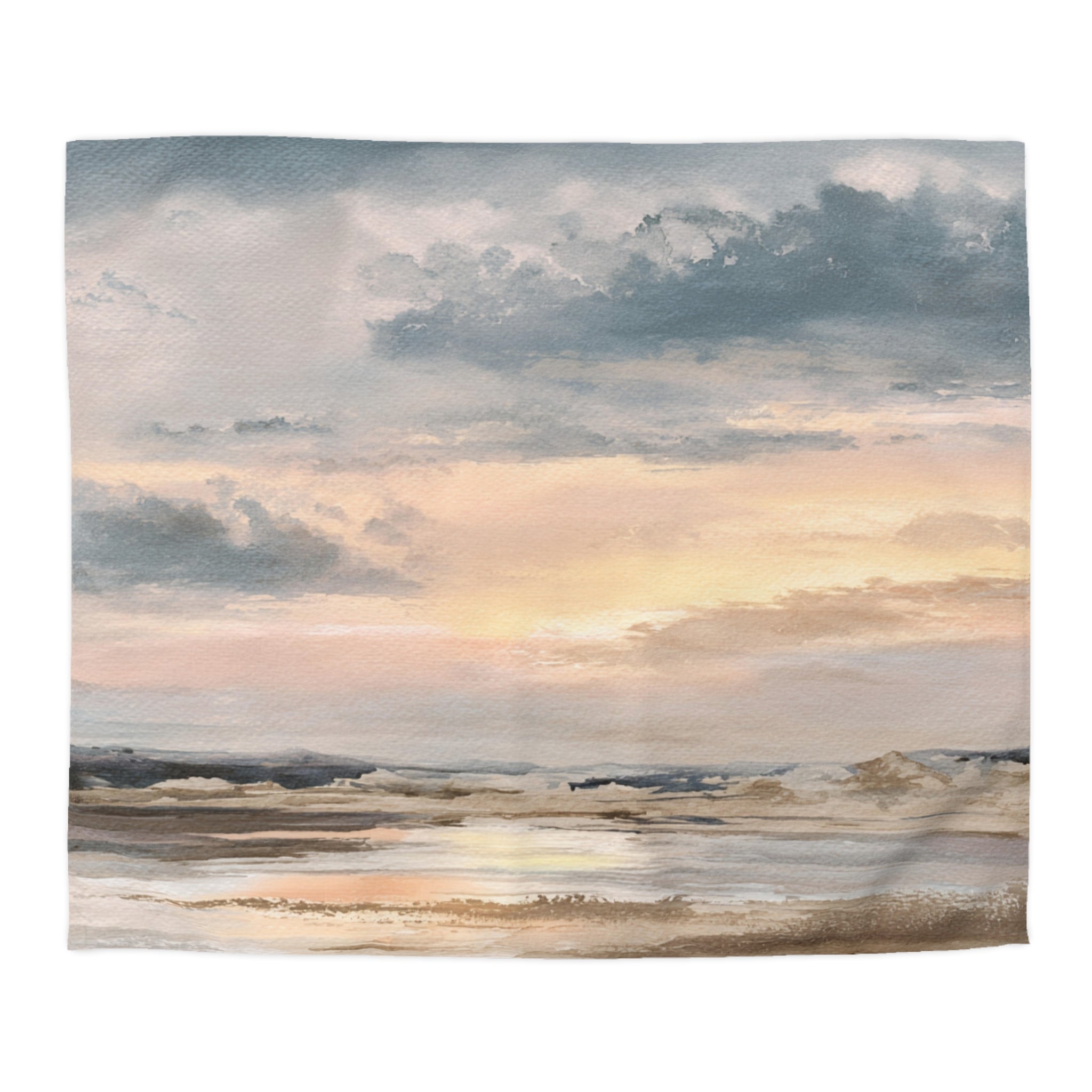 Modern Abstract Duvet, Pillow Cover | Pale Sunset Bedroom Decor