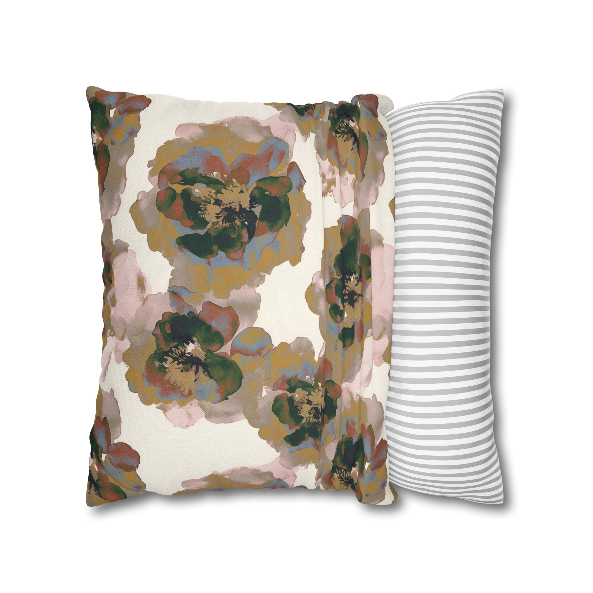 Floral Throw Pillow Cover, Grandmillenial Botanical Modern Organic Decor Cushion