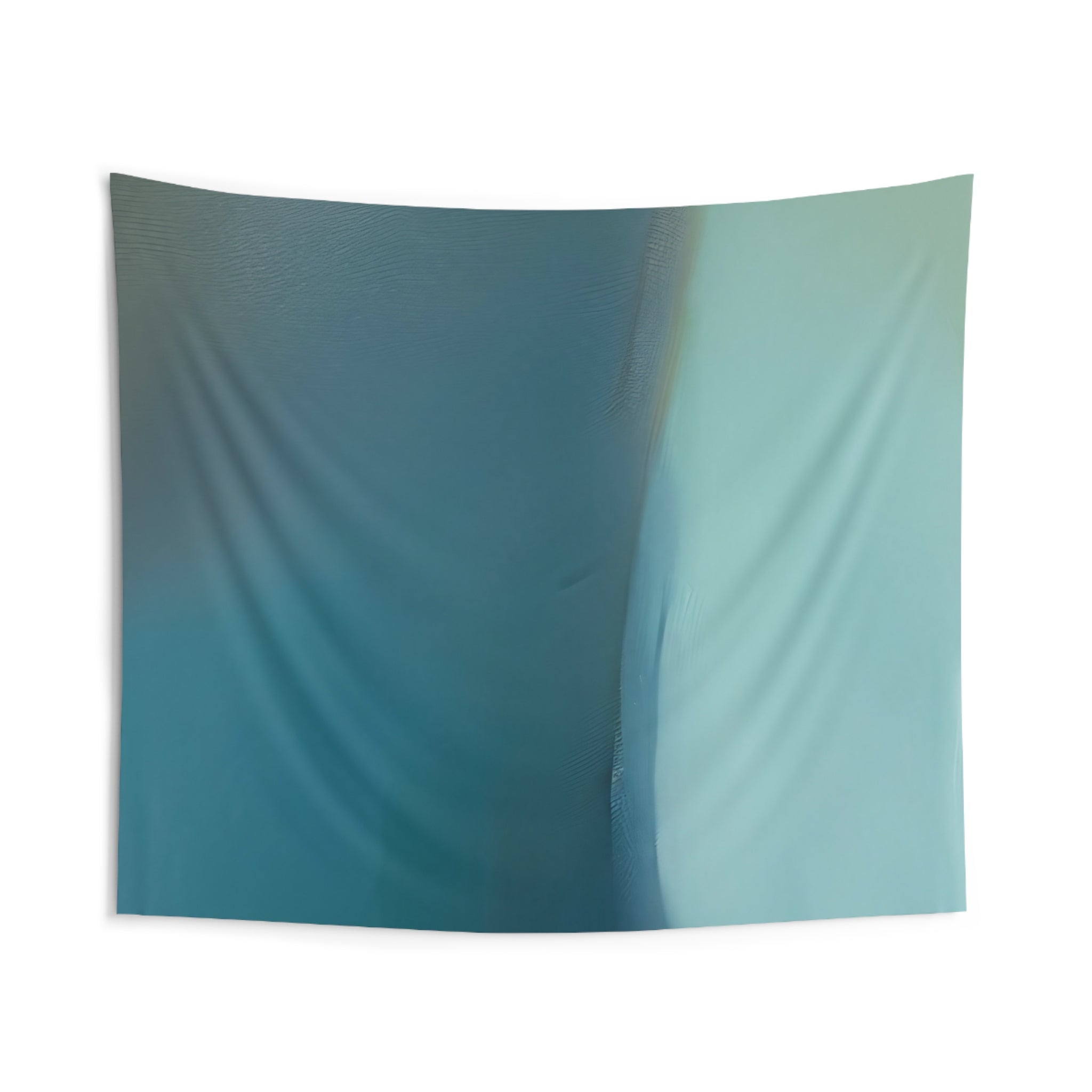 Abstract Wall Hanging Fabric Tapestry; Teal Blue Watercolor