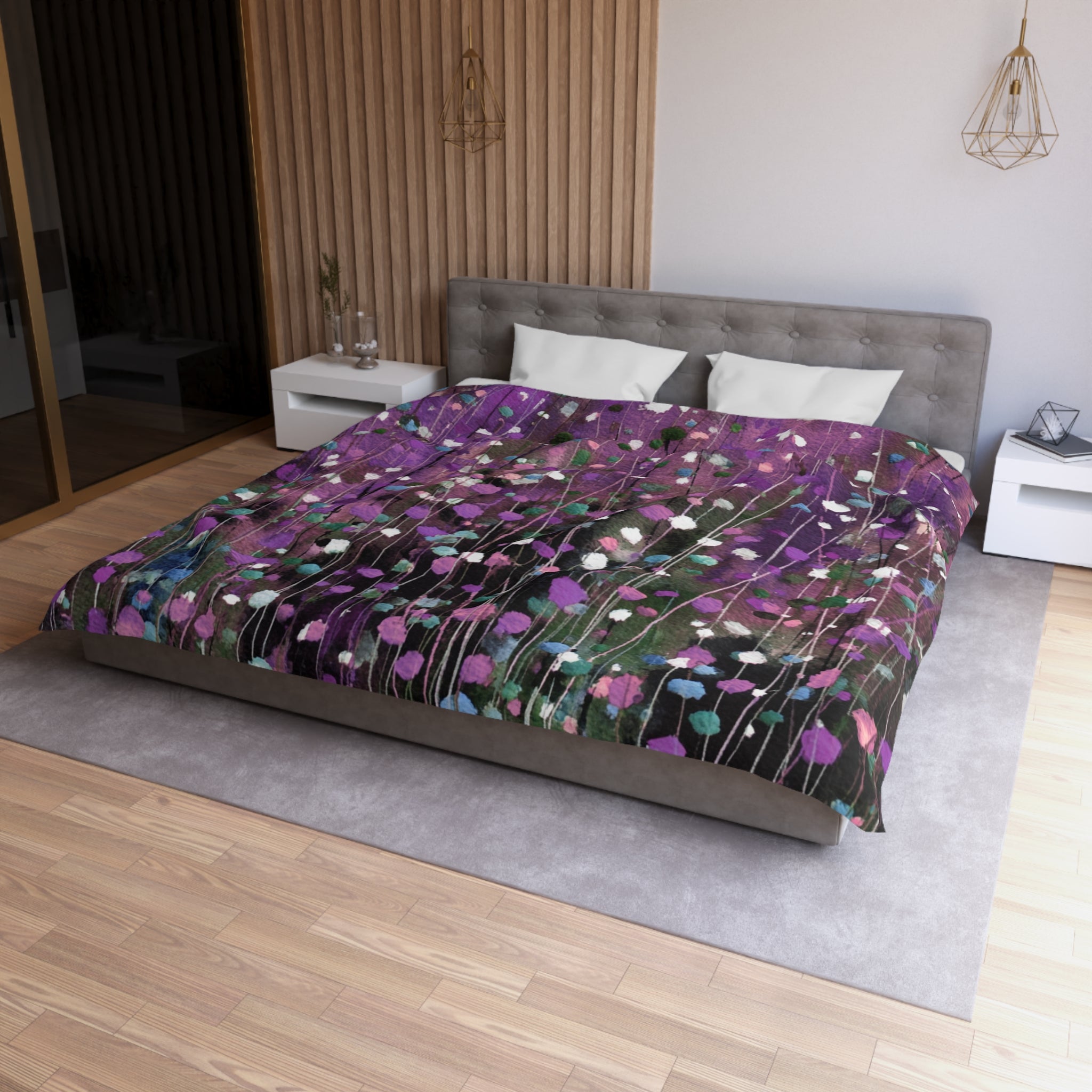 Floral Duvet, Pillow Cover | Purple Bedroom Decor