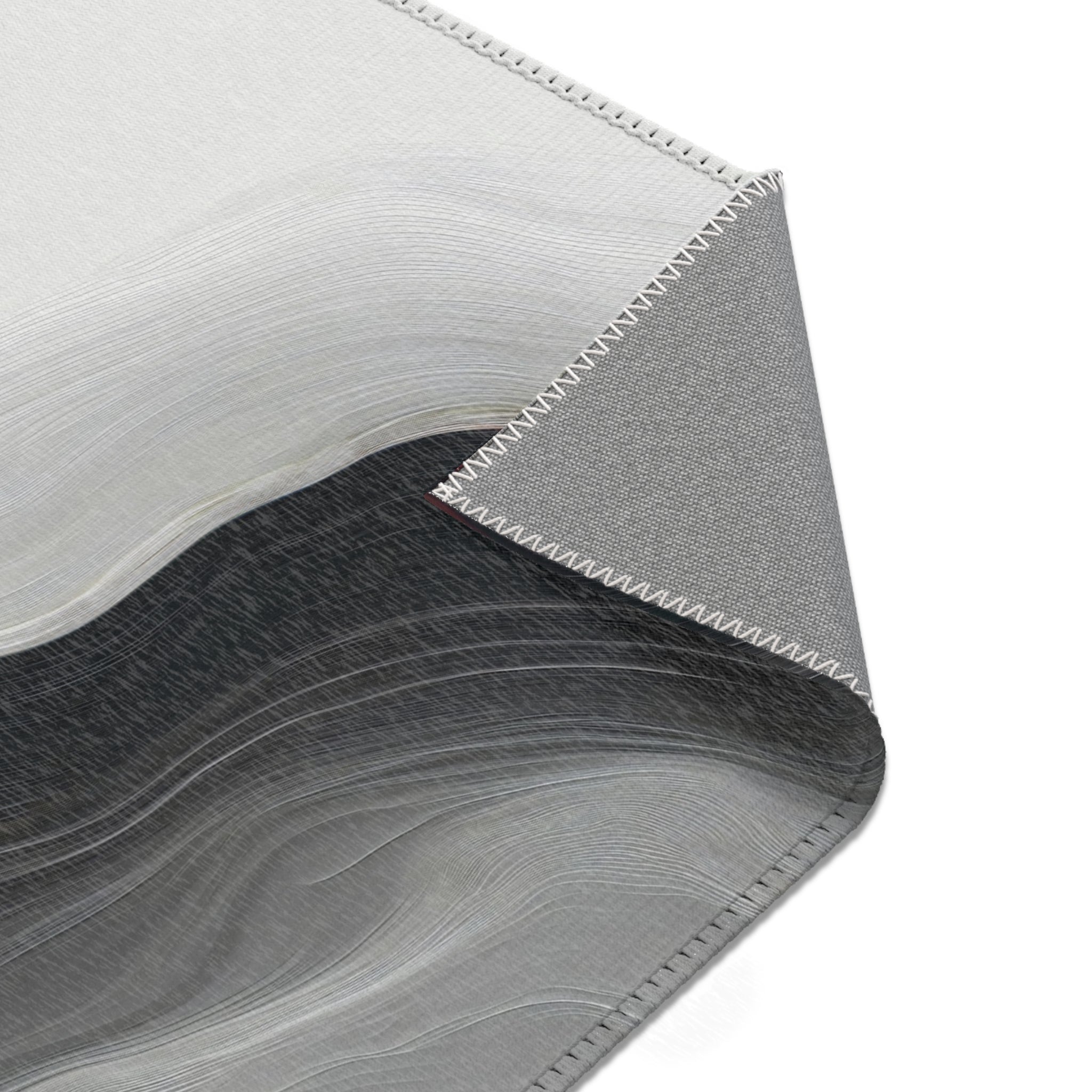 Abstract Area Rug | Black Grey White Ombre