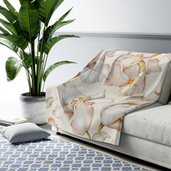Cozy Comfy, Blanket | Orchids Blush Beige Pink Ivory
