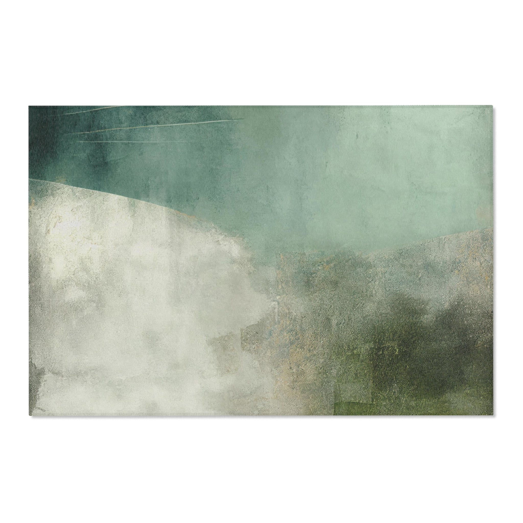 Abstract Large Area Rug | Sage Moss Green Ombre