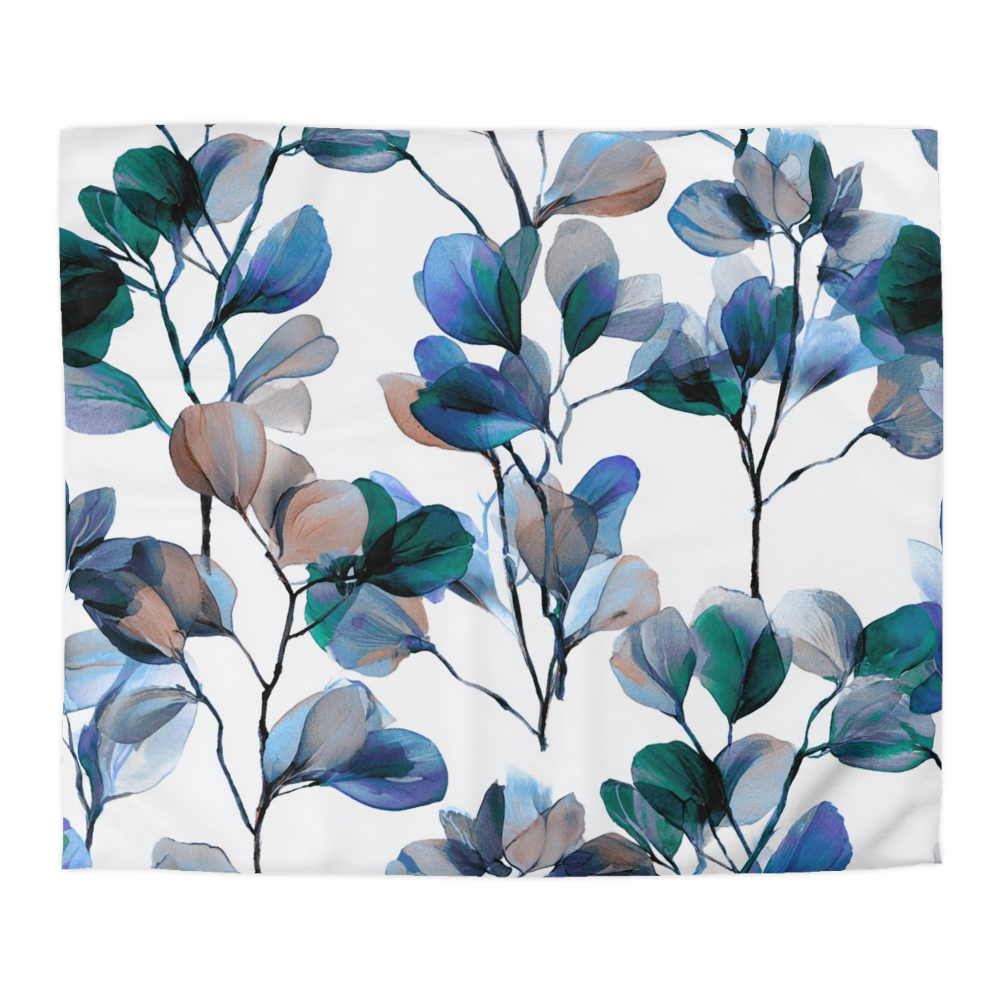 Floral Duvet, Pillow Cover | White Blue Bedroom Decor