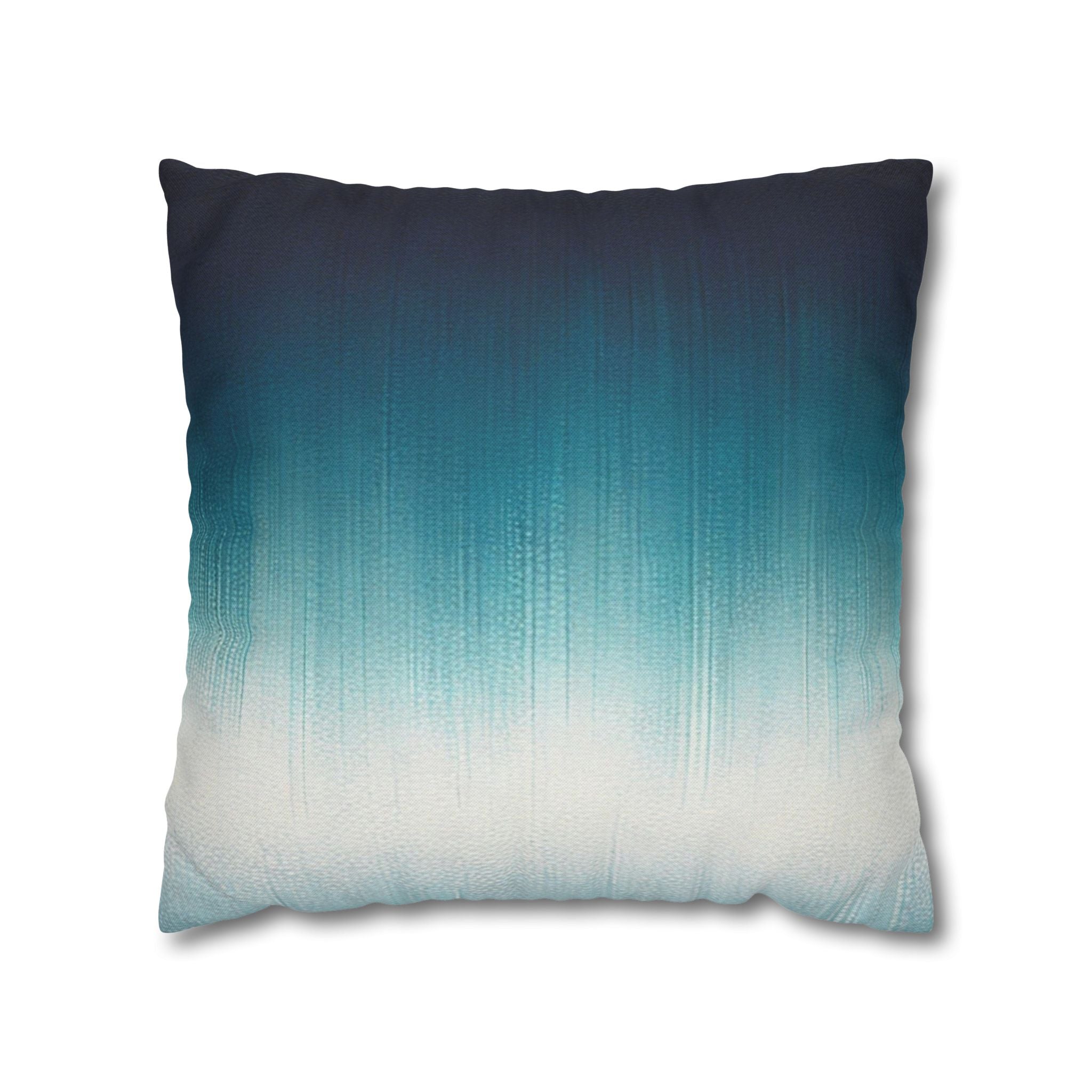 Abstract Pillow Cover | Navy Teal Blue, Off White Ombre