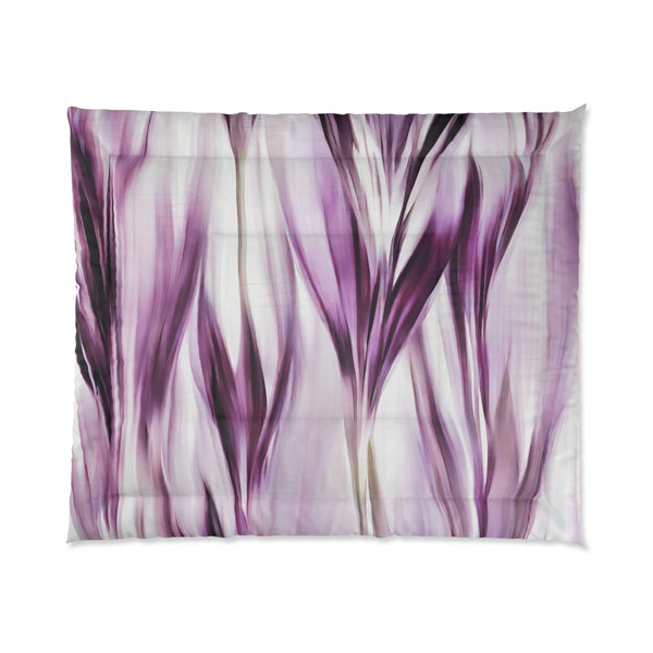 Abstract Bedding Comforter | Violet Pink Purple, White