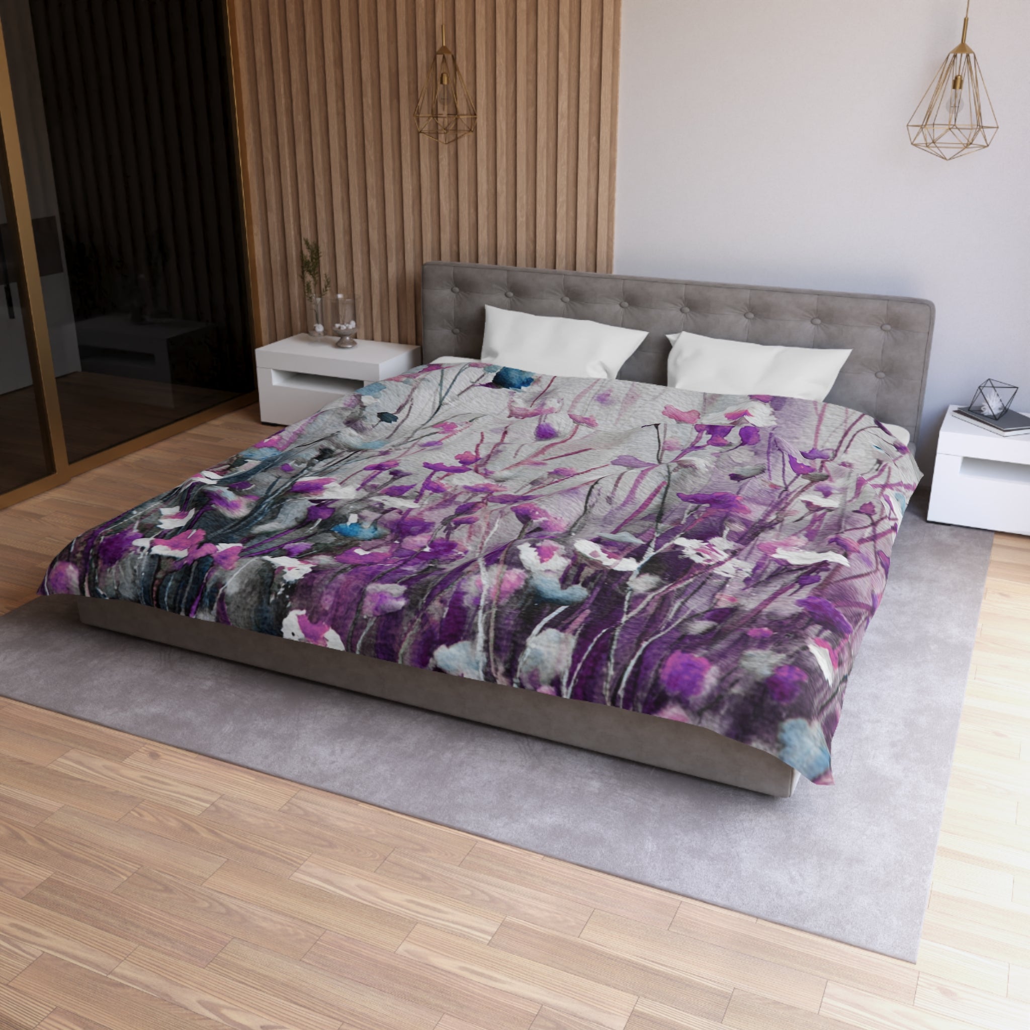 Floral Duvet, Pillow Cover | Purple Bedroom Decor