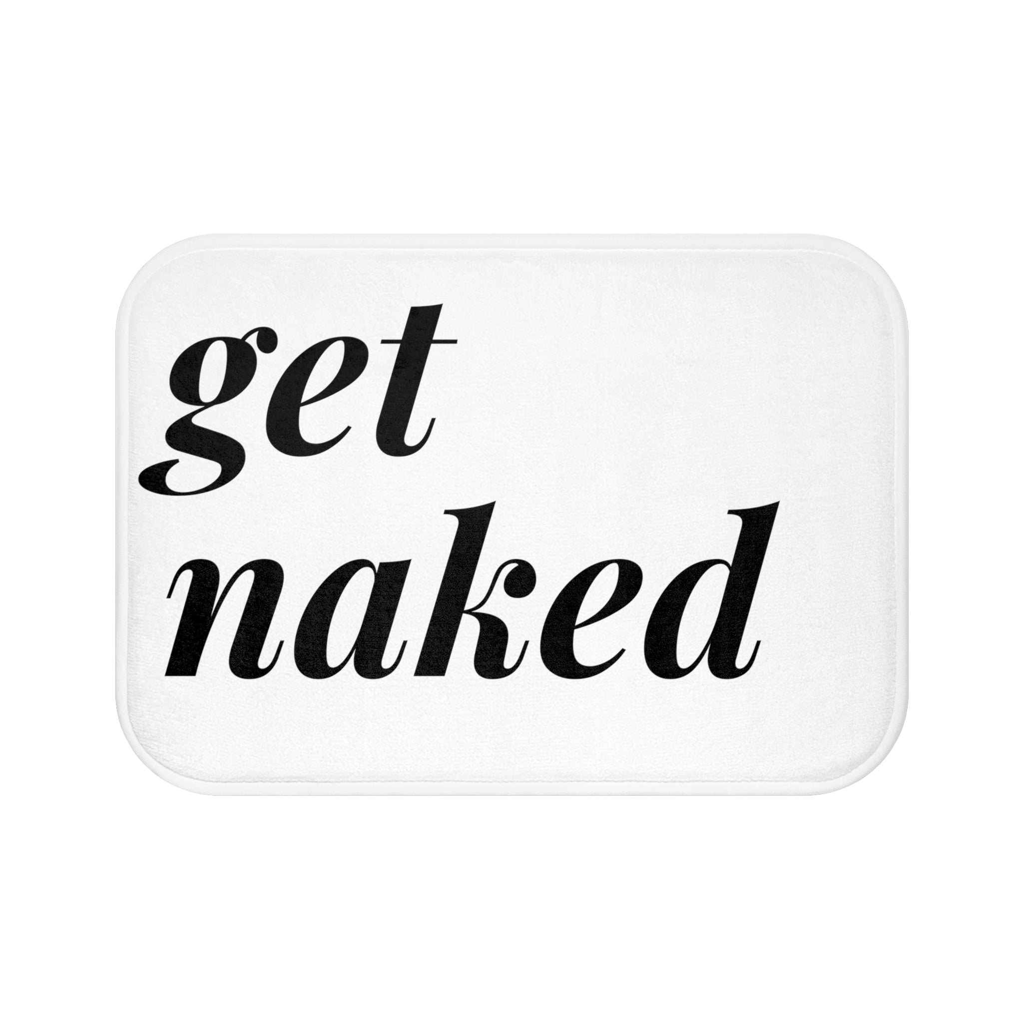 Get Naked Bath Mat | White Black Bathroom Rug