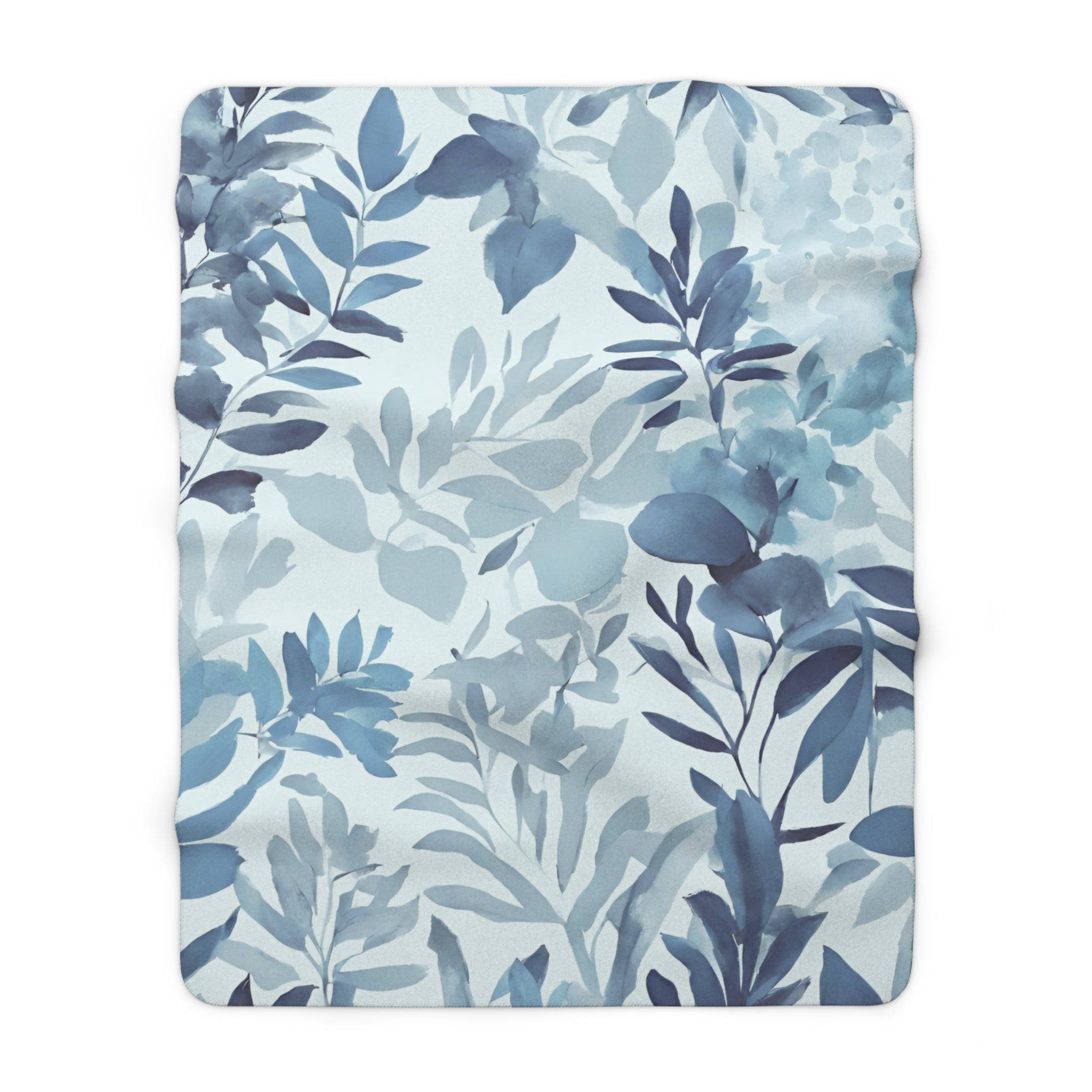 Comfy Blanket | Floral Pale Navy Blue, Eucalyptus Leaves