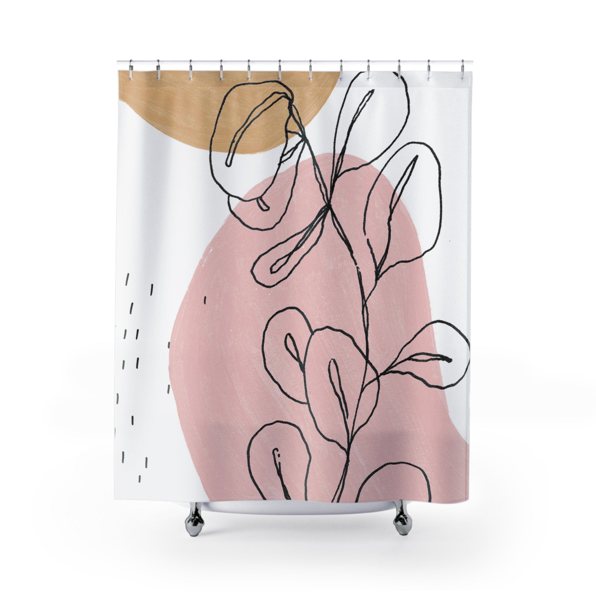 modern boho fabric shower curtain