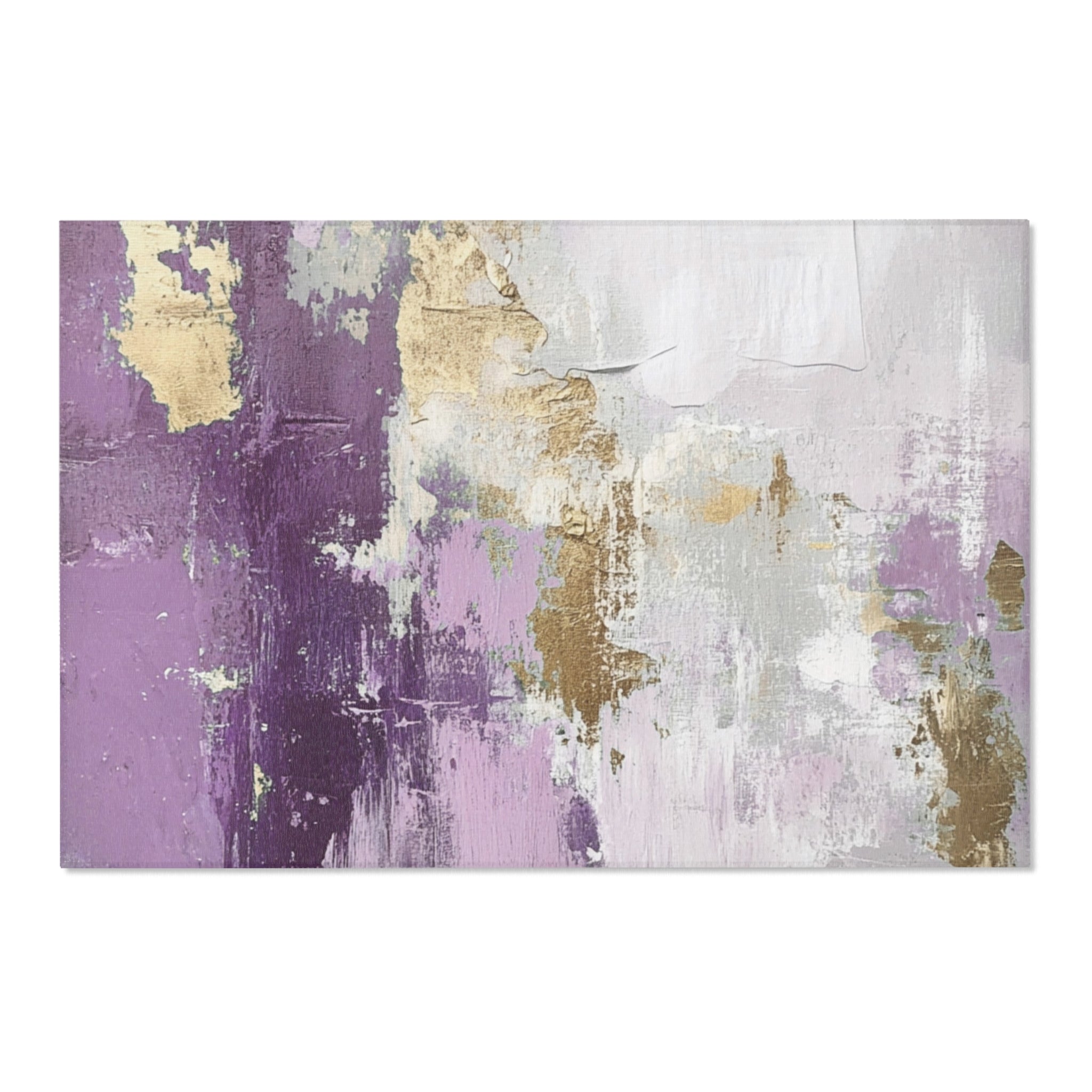 Rustic Abstract Area Rug | Lavender Purple Grey Watercolor Artsy Rug