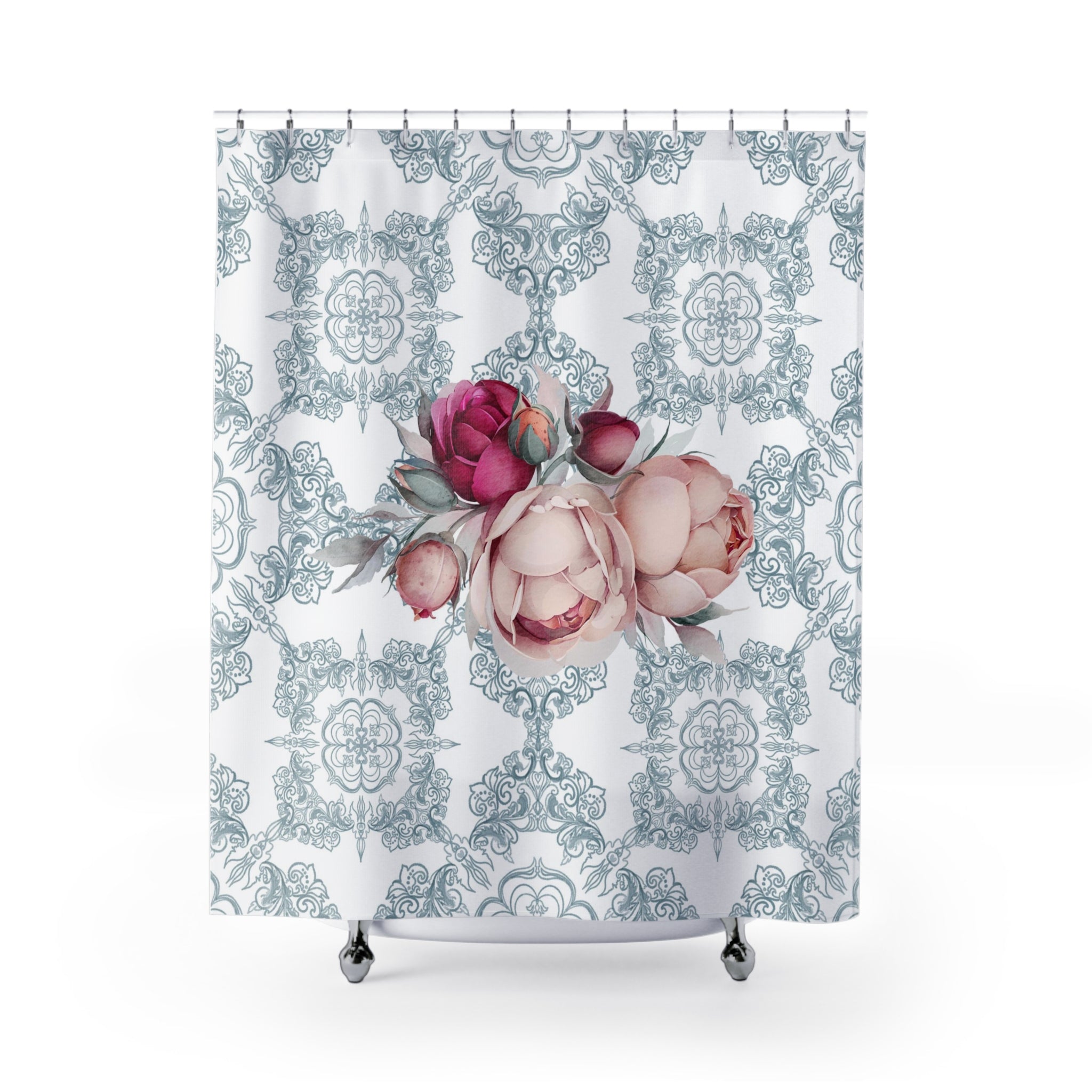 modern boho fabric shower curtain