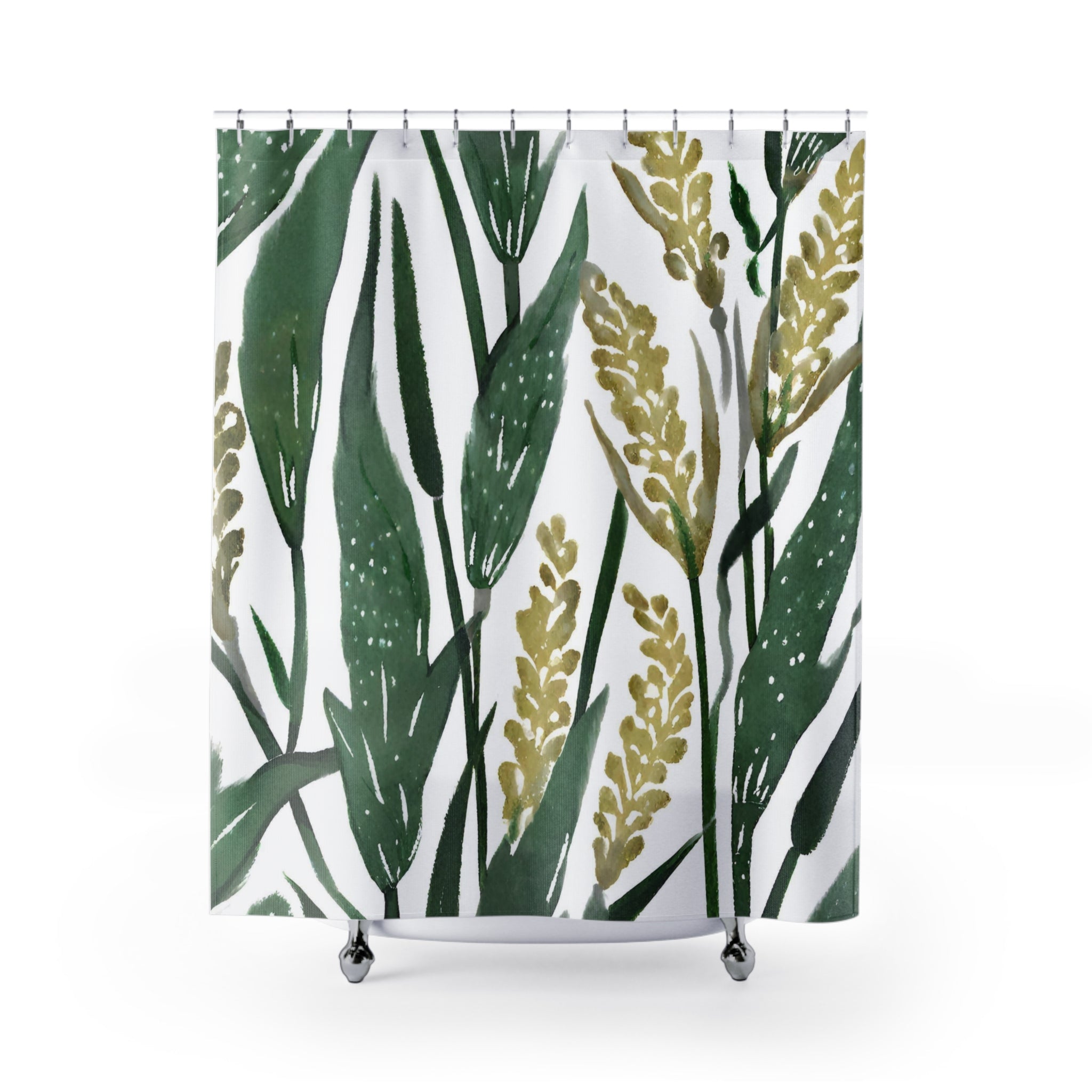 modern boho fabric shower curtain