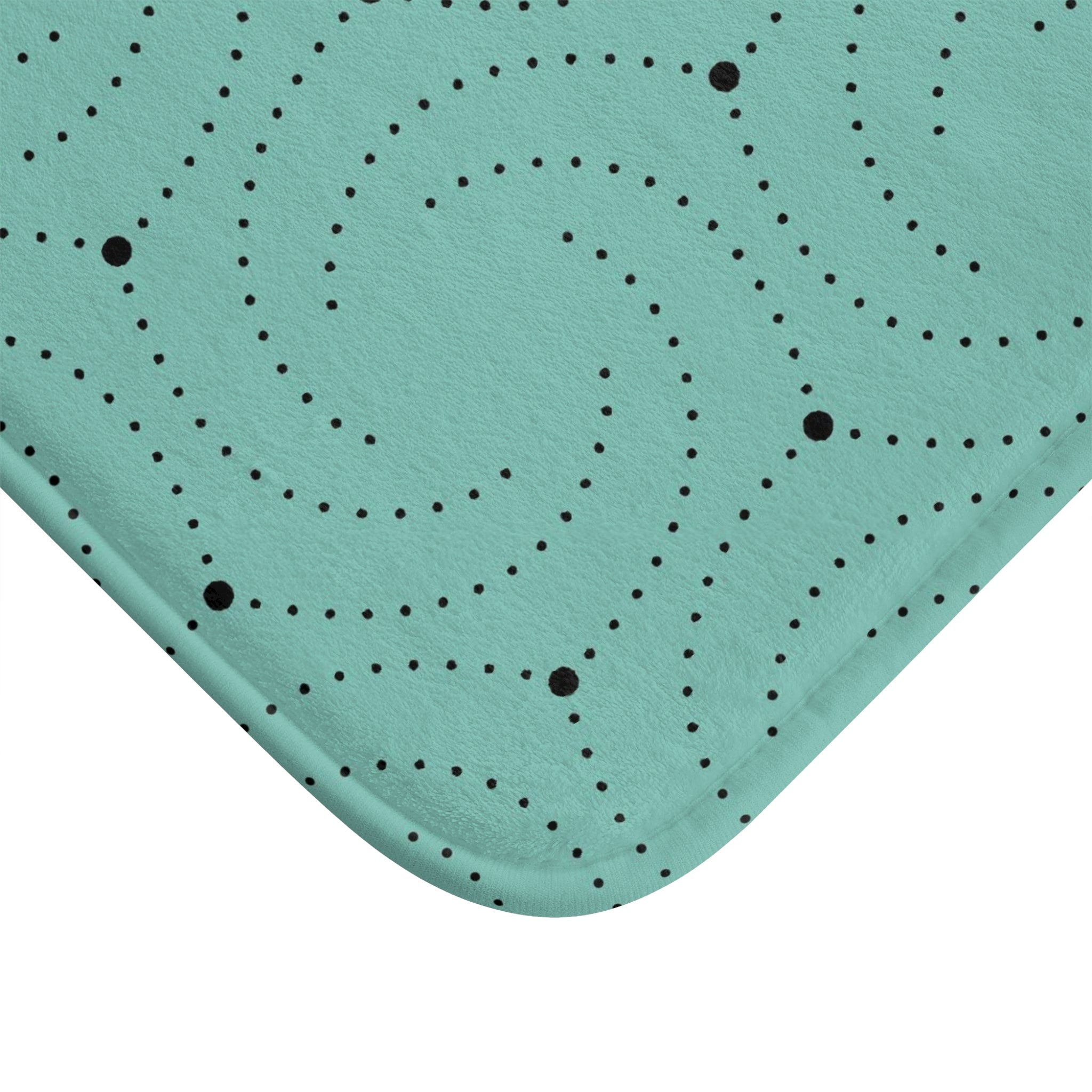 Art Deco Bath, Kitchen Mat, Rug | Black Sage Teal Green, Minimalist Geometric