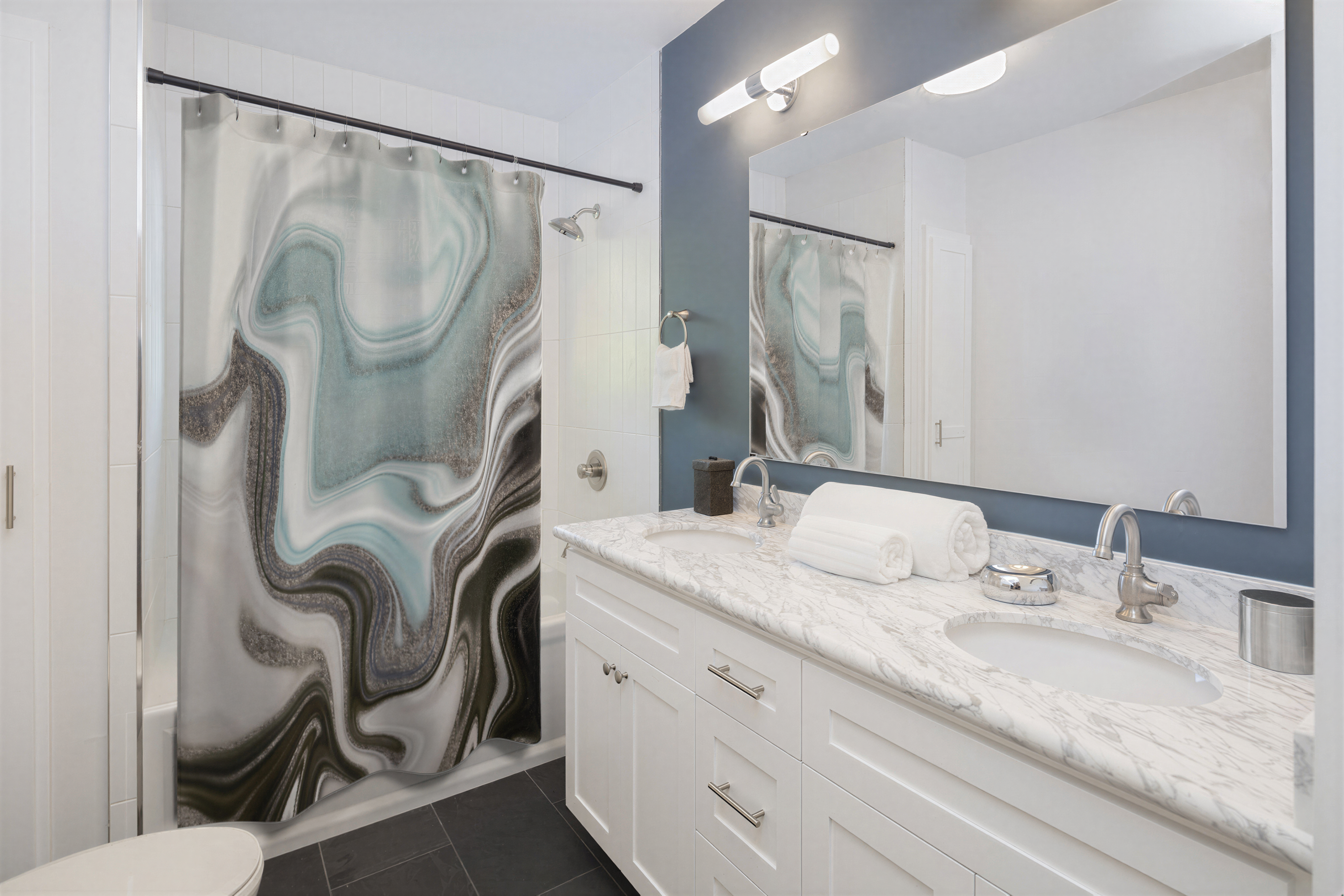 Abstract Shower Curtain Marble Print