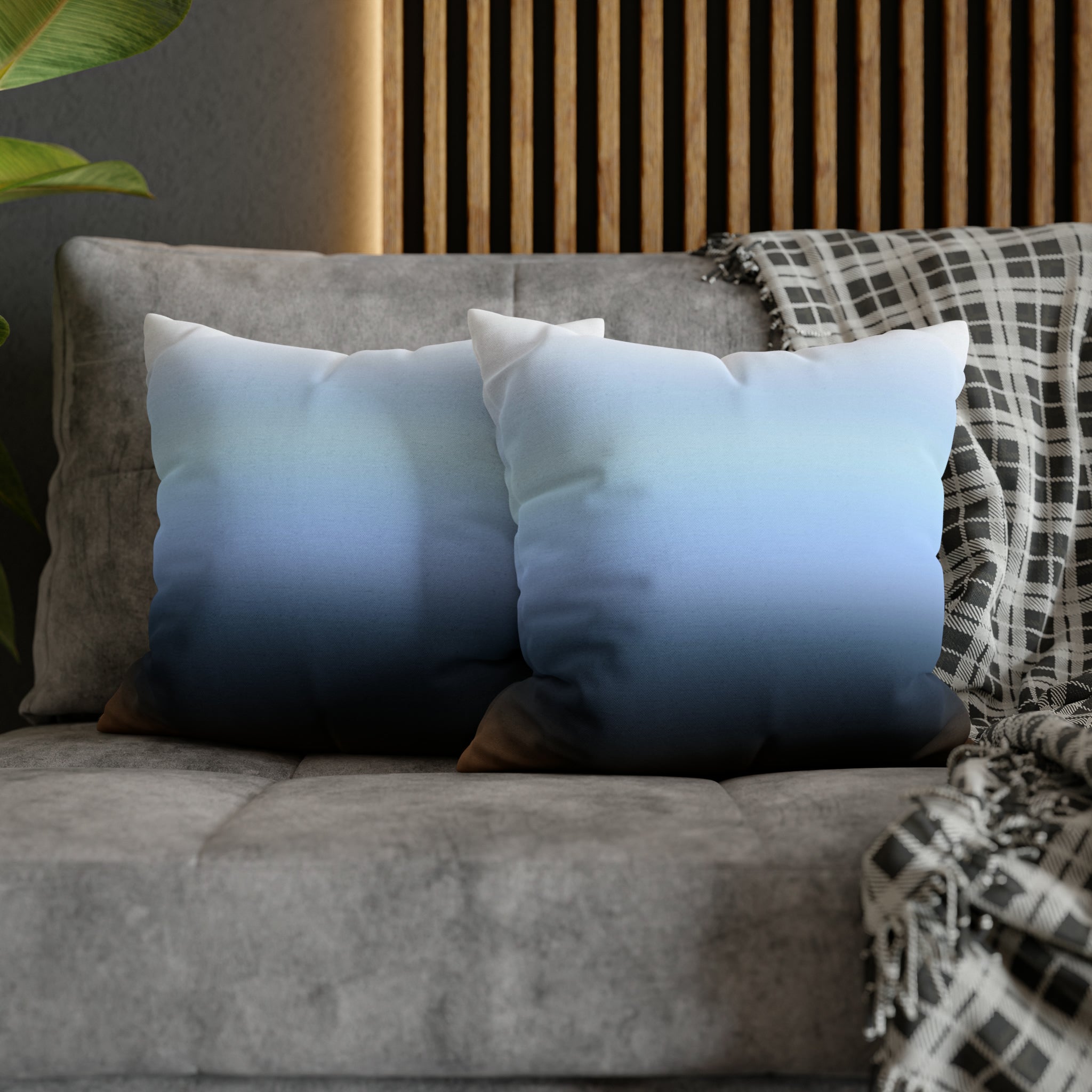 Abstract Pillow Cover | Navy Sky Blue Gradient