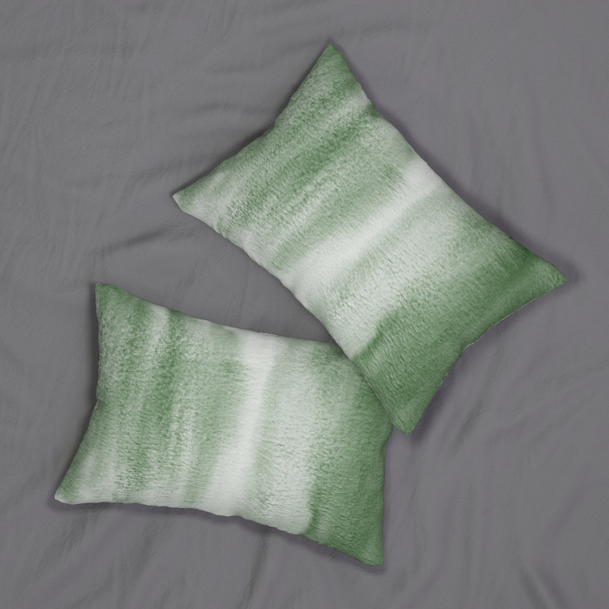 Green Ombre Lumbar Pillow | Sage Green White