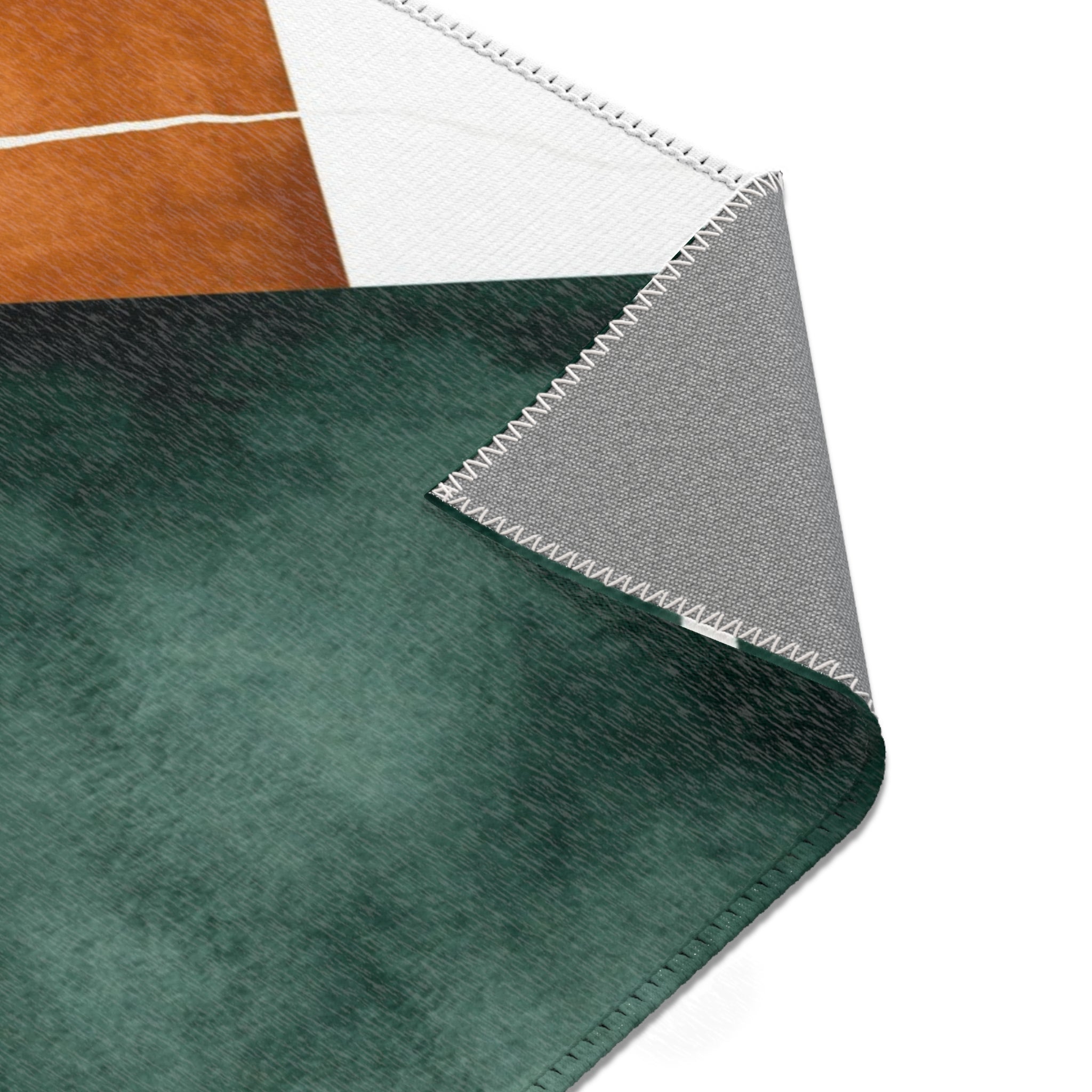 Abstract Area Rug | Watercolor Burnt Orange Sage Green White