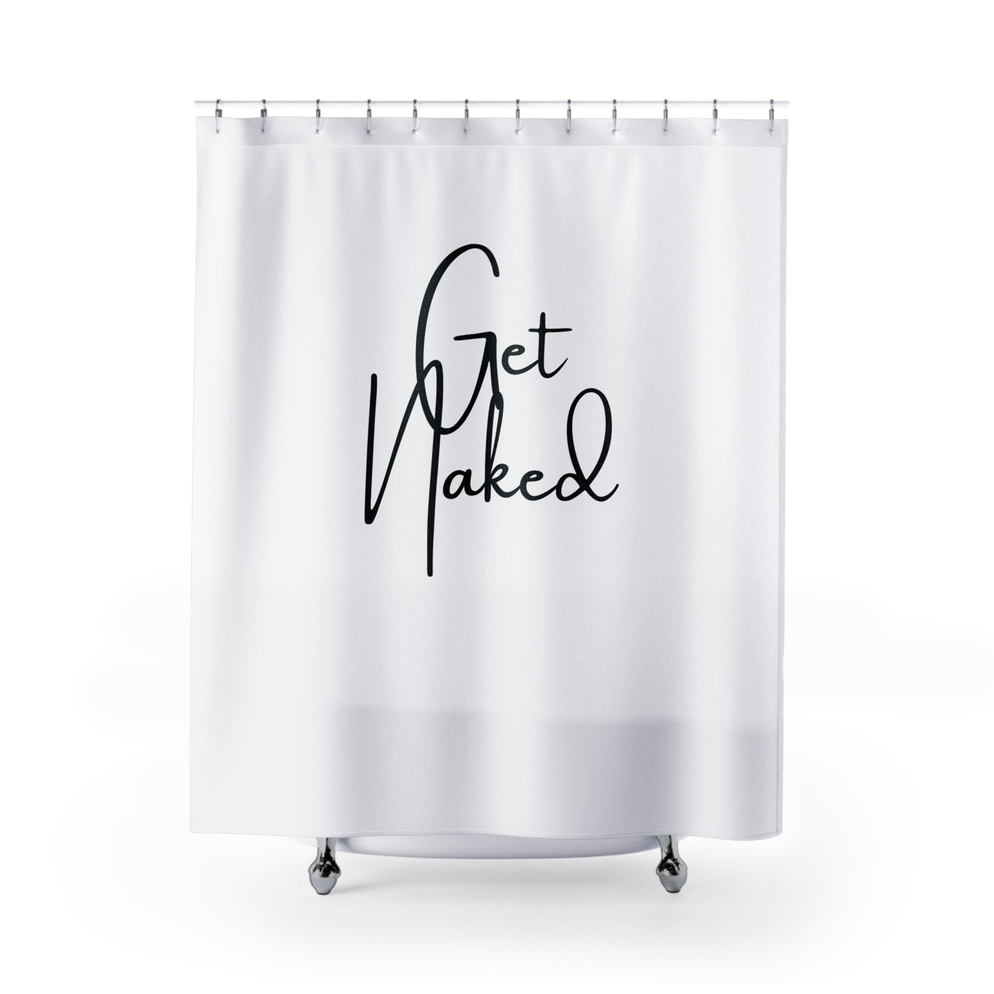 Get Naked Shower Curtain | Black White Minimalist, Cute