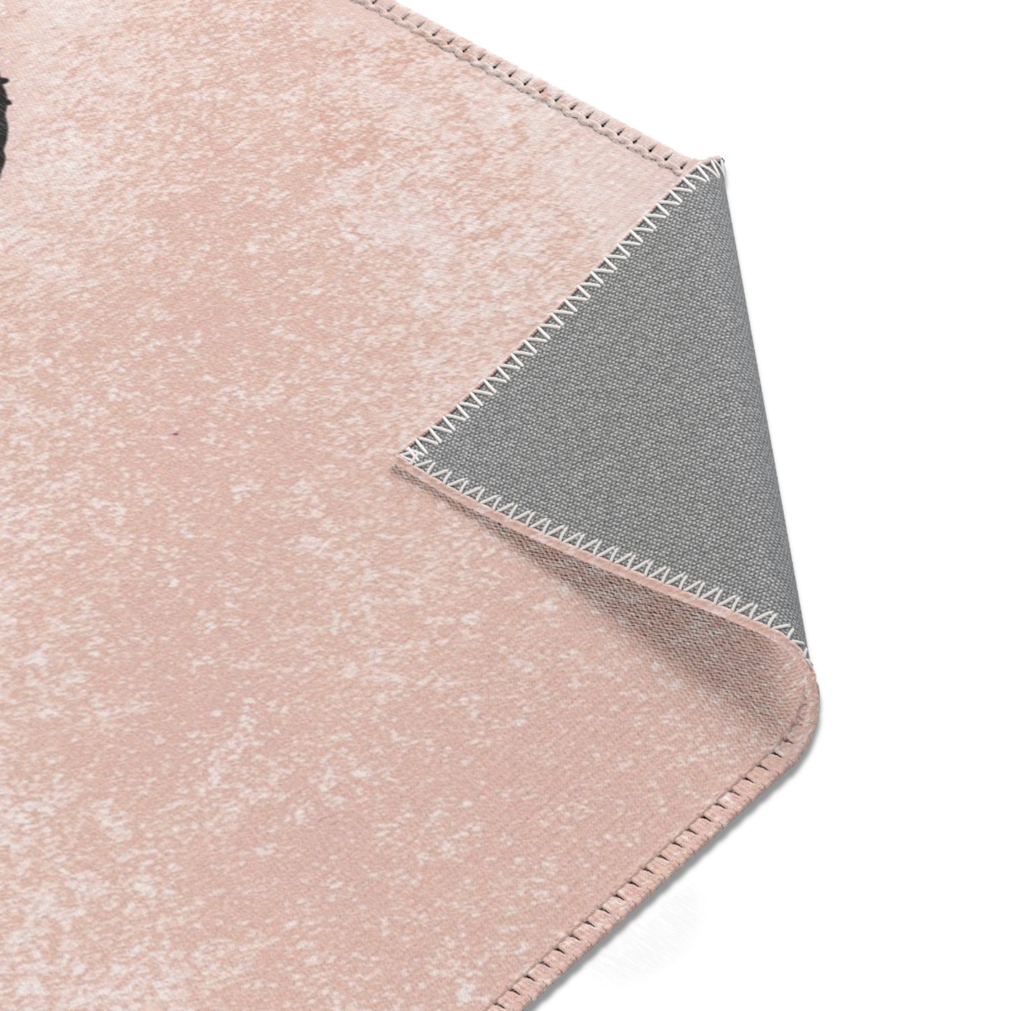 Abstract Area Rug | Blush Pink Black