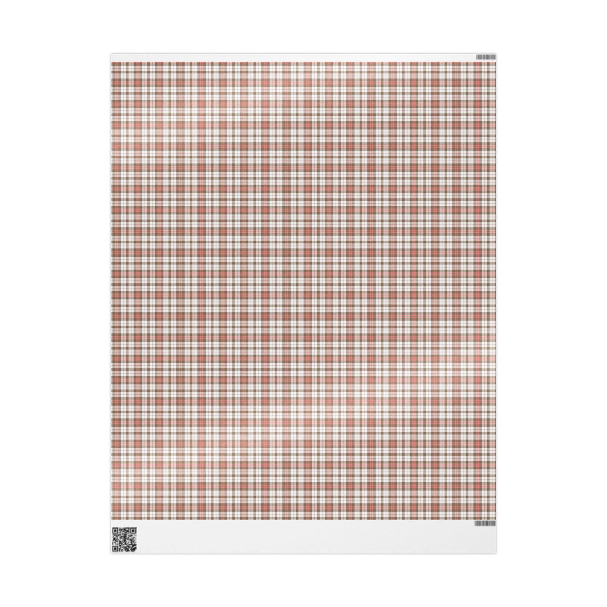 Pink Brown White Plaid Christmas Wrapping Paper, Gift Wrap