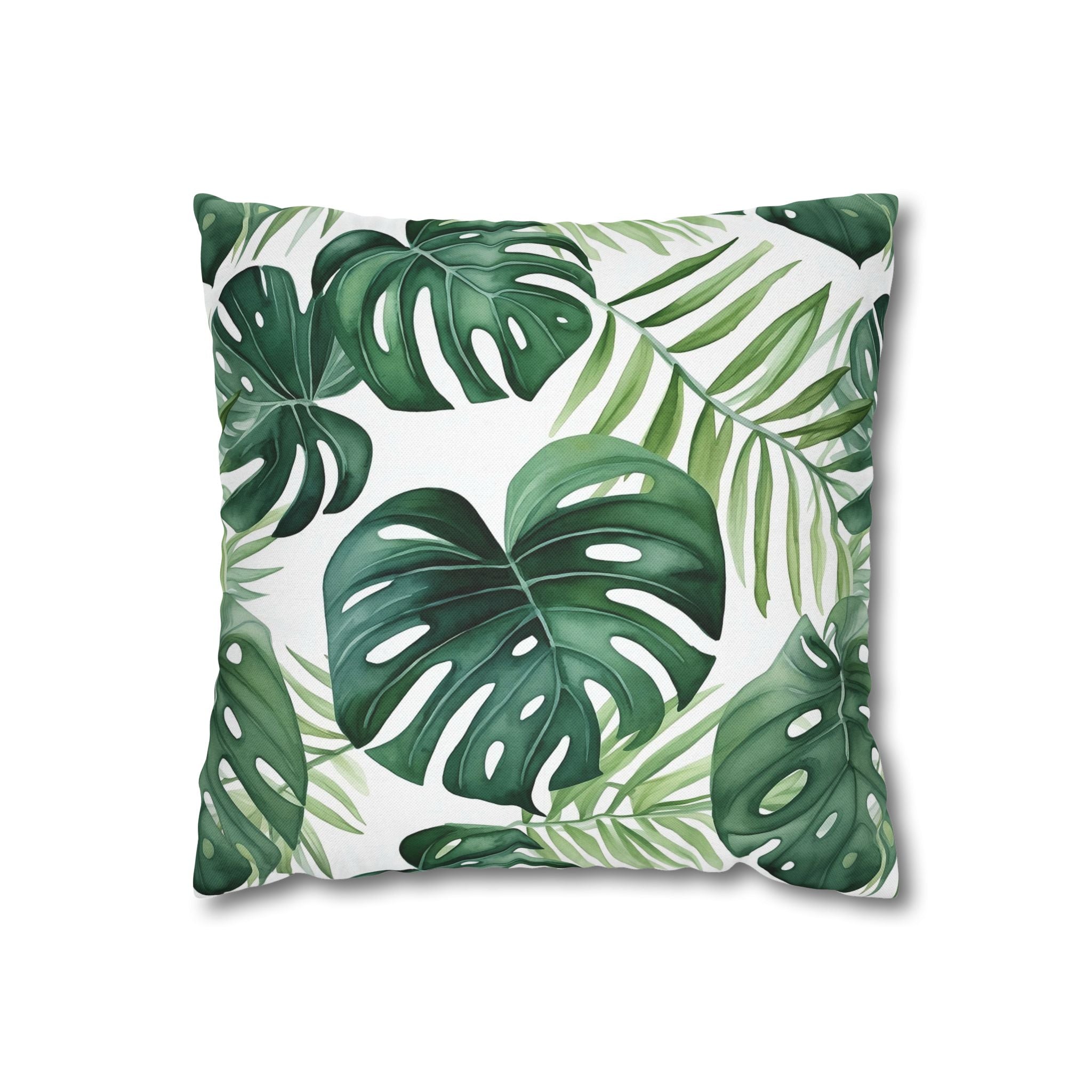Green Monsteral Jungle Pillow Cover | Floral Pillowcase