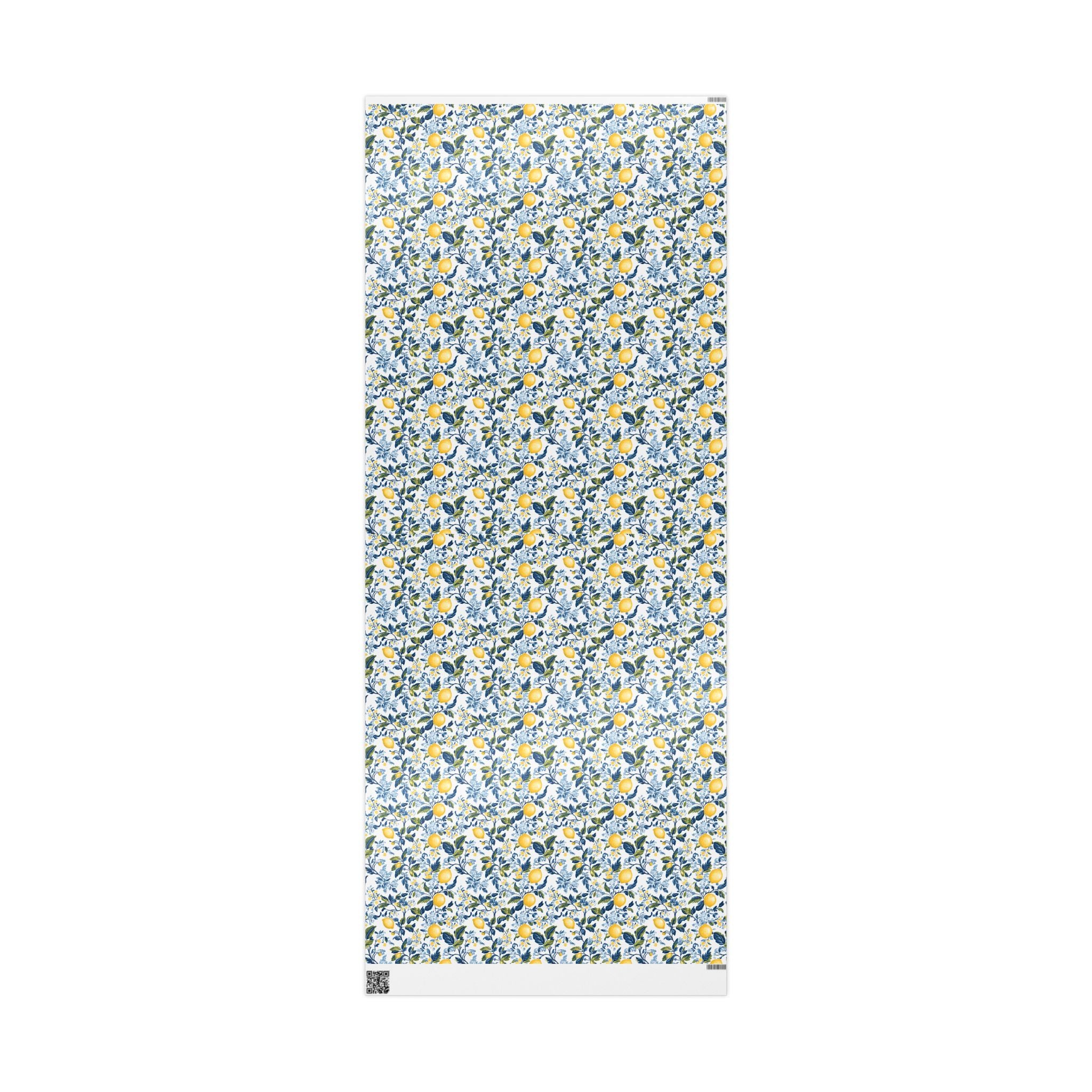 Lemon Wrapping Paper | Mediterranean Floral Gift Wrap for the Holidays, Birthdays