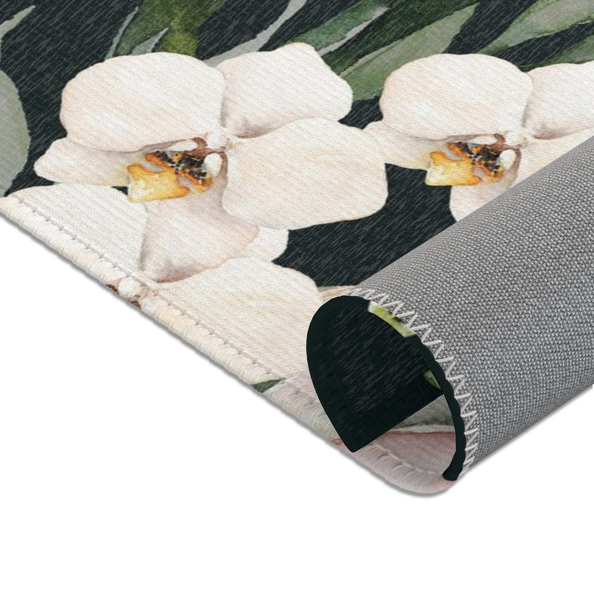 Boho Area Rug | Black Jungle, Anthurium Floral Rug