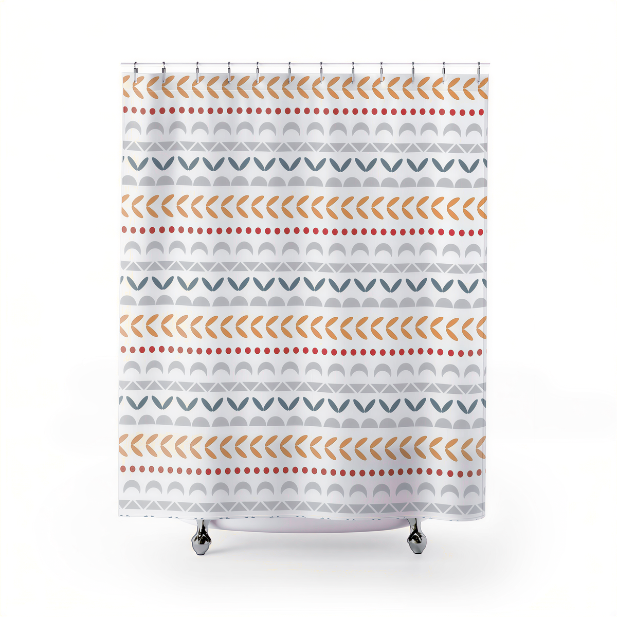 modern boho fabric shower curtain