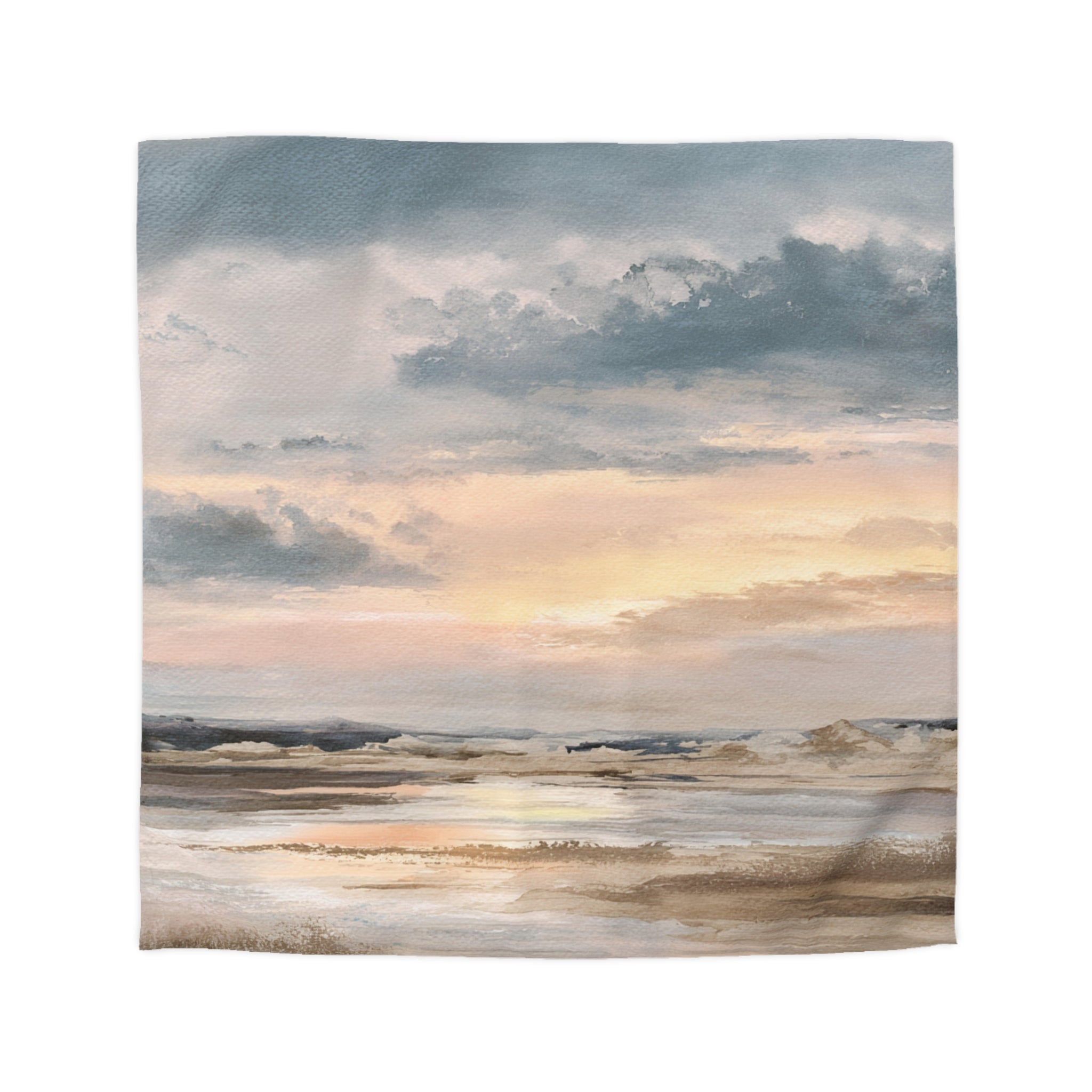 Modern Abstract Duvet, Pillow Cover | Pale Sunset Bedroom Decor