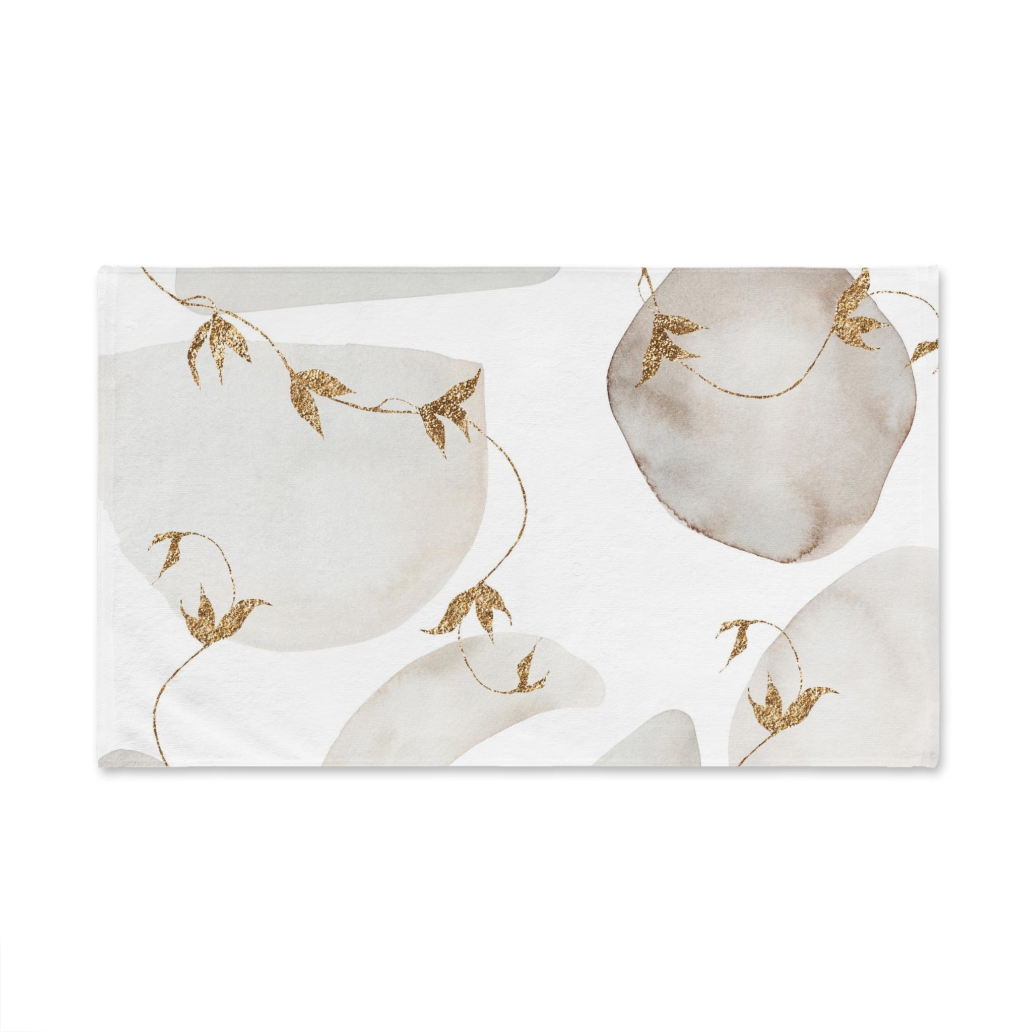 Abstract Kitchen, Bath Hand Towel | Watercolor Beige Floral, White