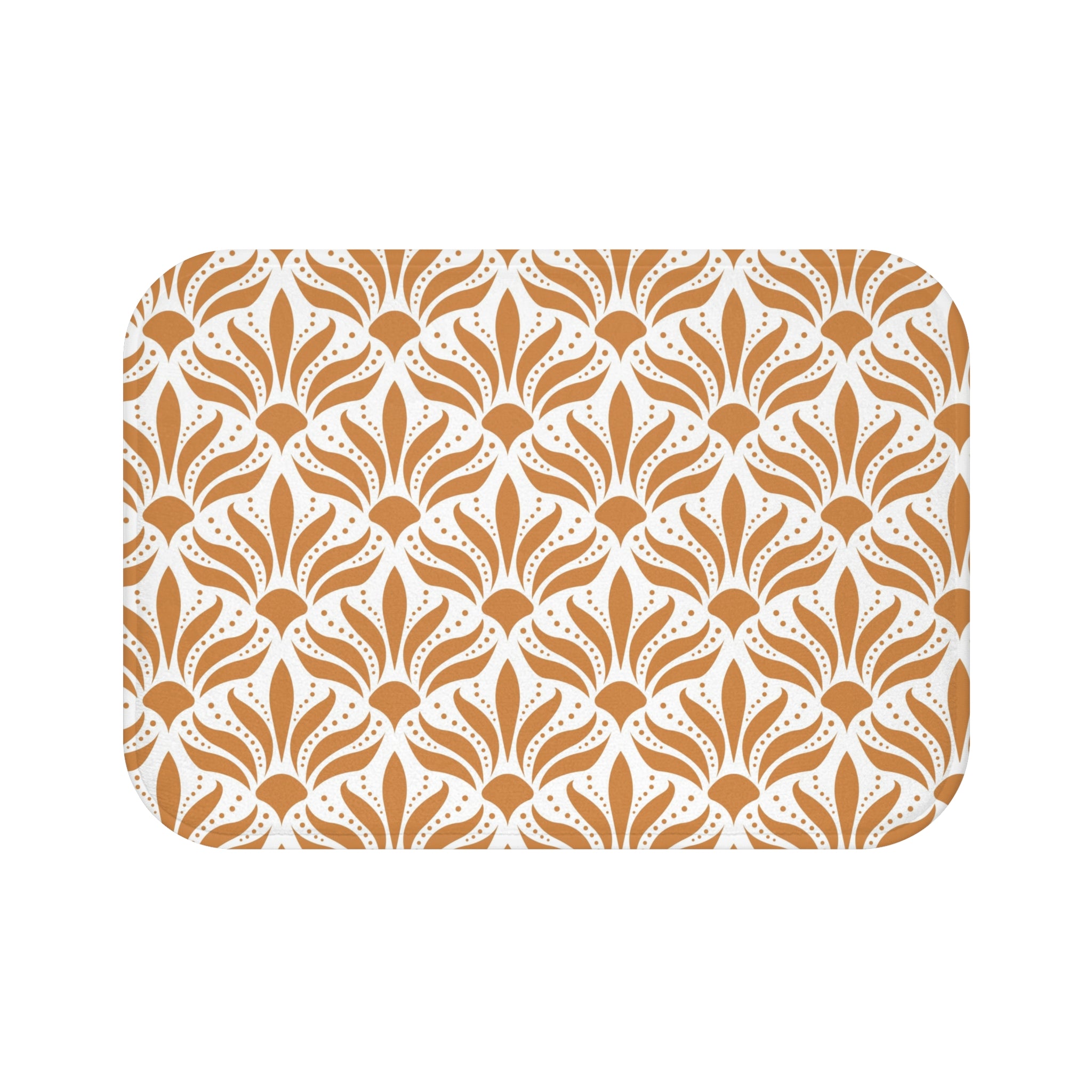 Art Deco Bath, Kitchen Mat | Retro Terracotta White, Art Nouveau