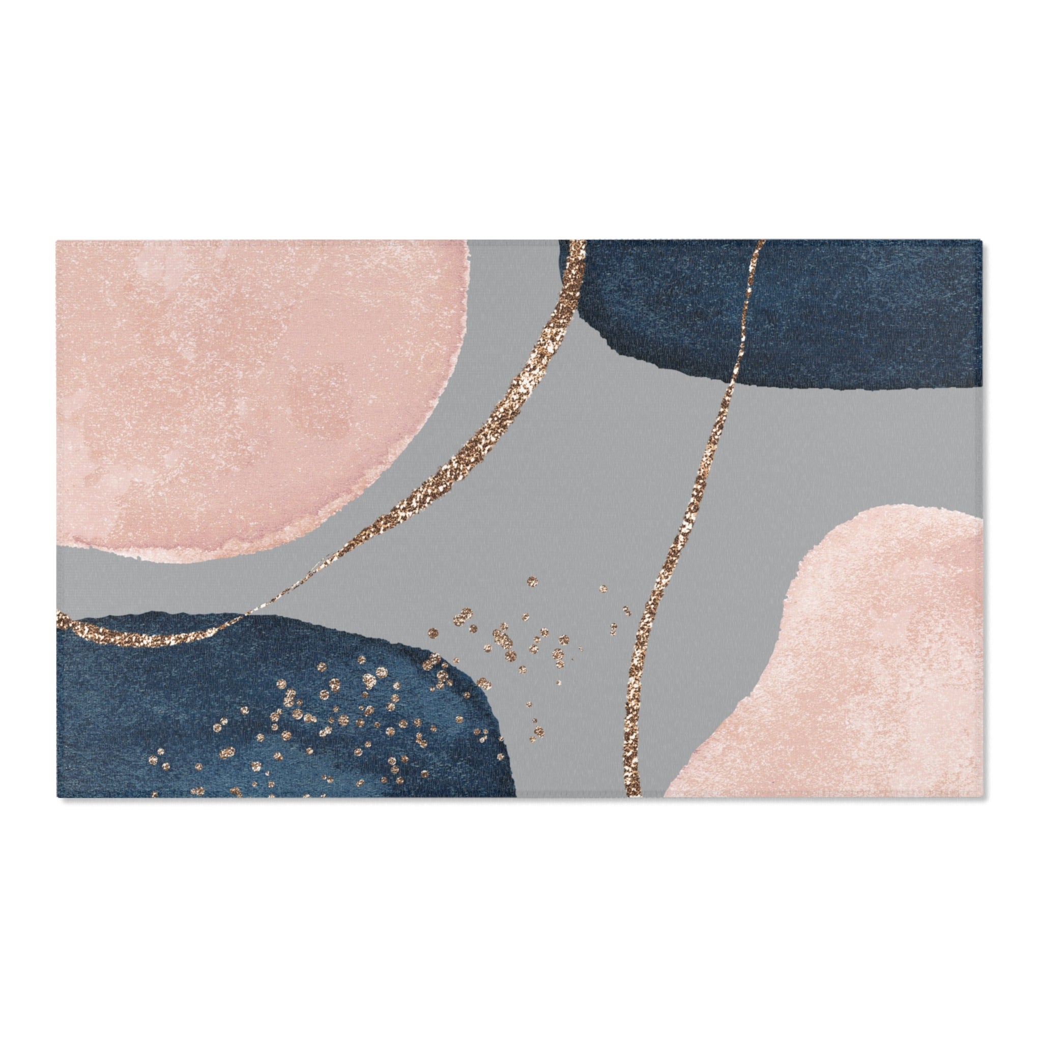 Abstract Area Rug | Watercolor Grey Blush Pink, Blue