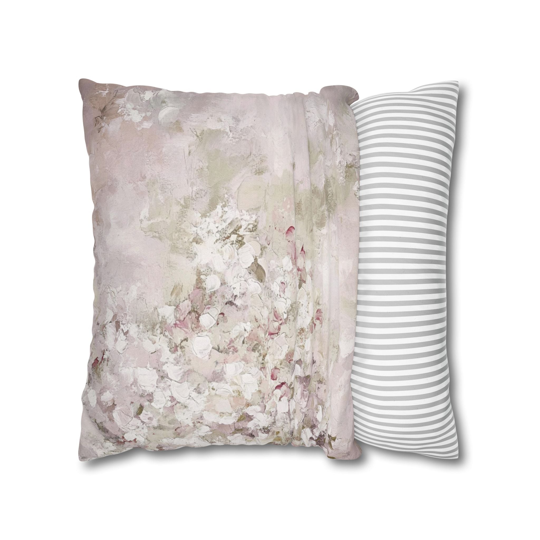 Botanical Watercolor Throw Pillow Cover | Pastel Blush Decor