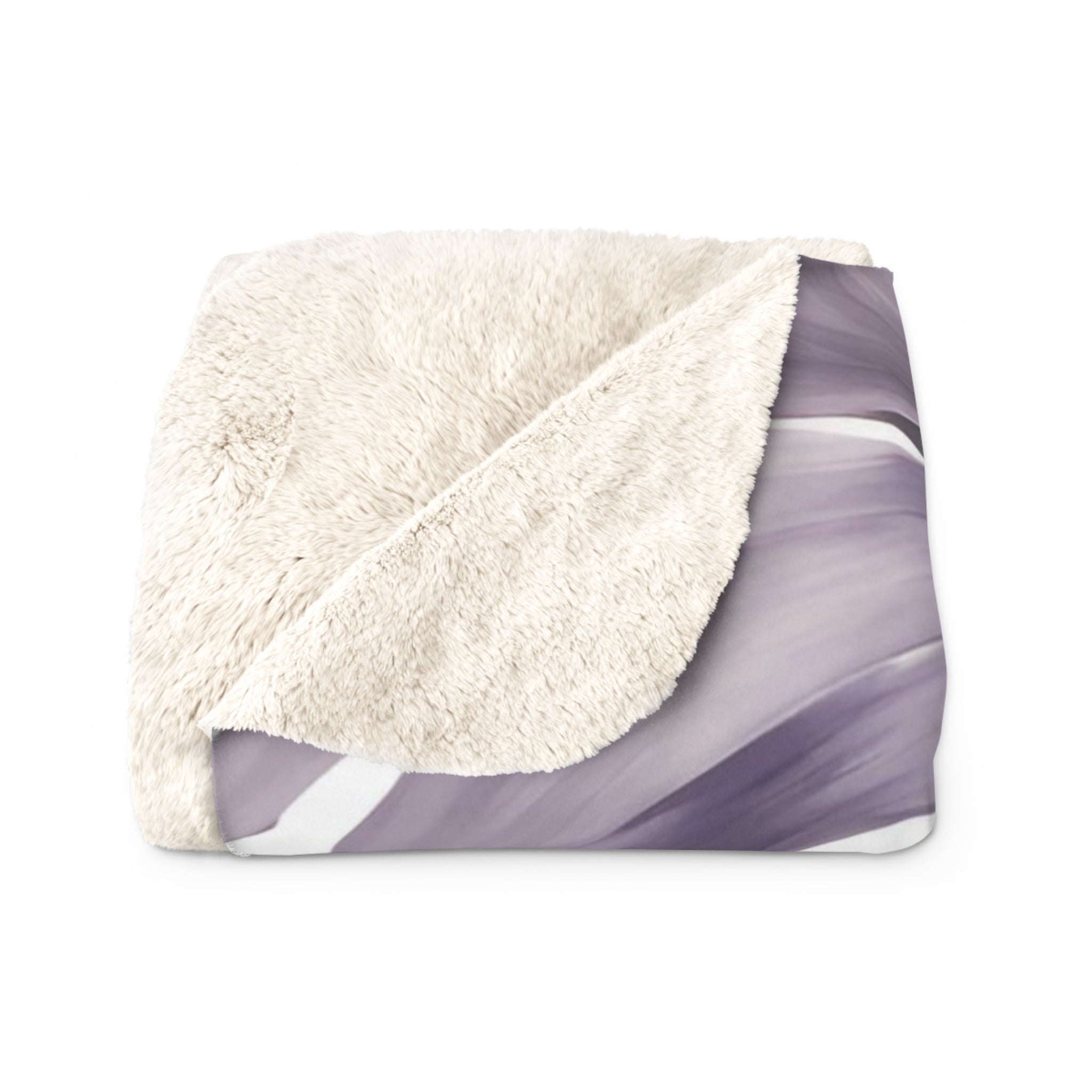 Tropical Floral Throw Blanket | Lavender purple, Blush Pink Beige Leaves