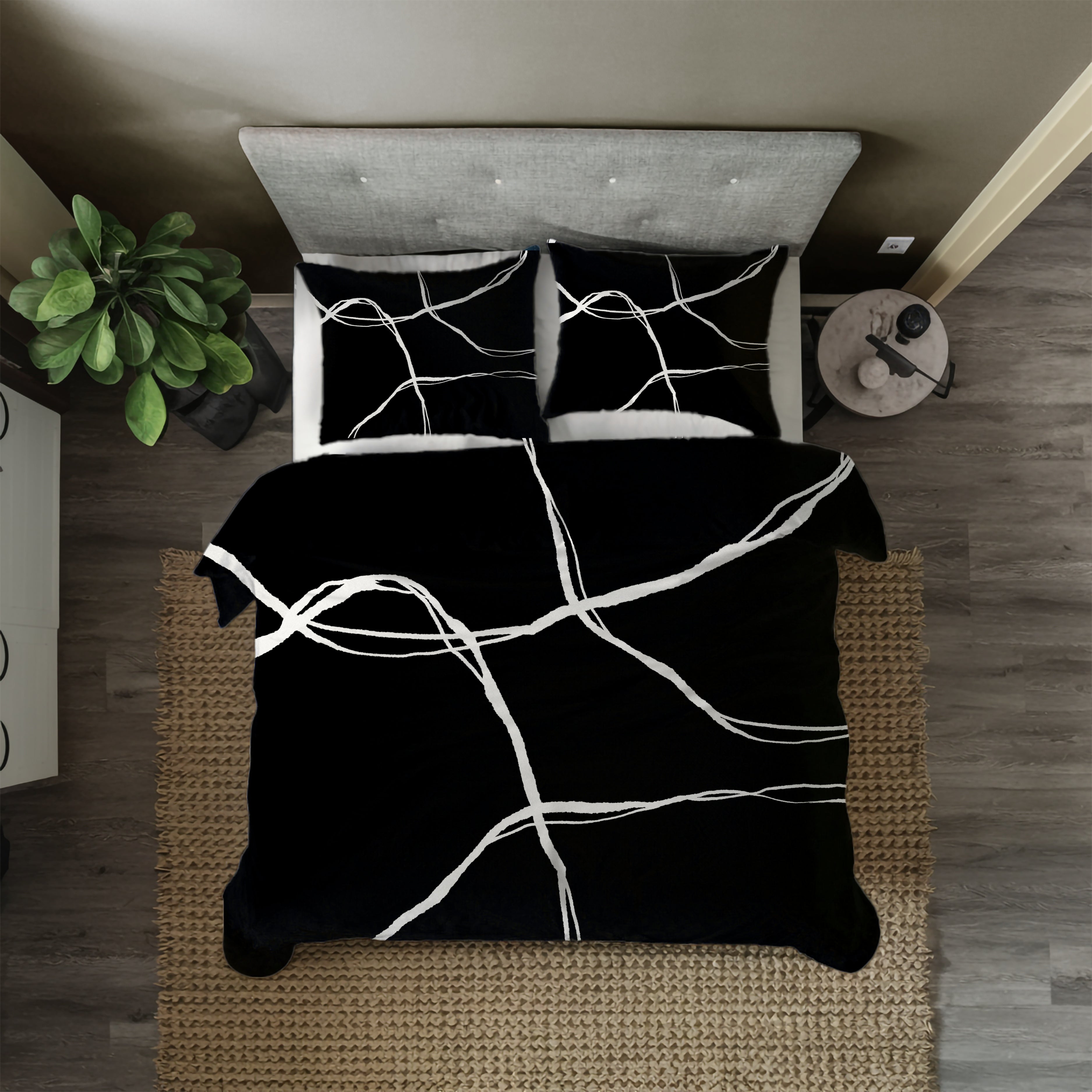 Abstract Duvet Cover | Black White Minimalist | Bedroom Decor