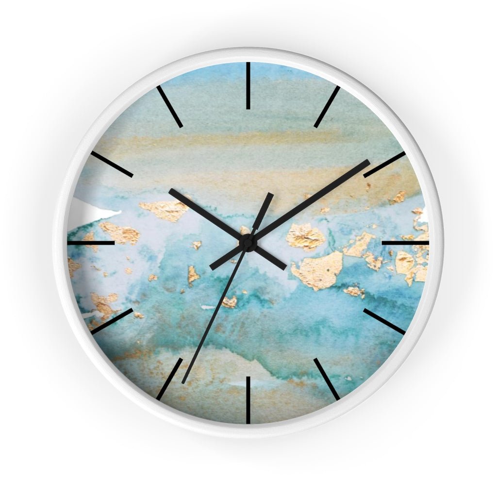 Abstract 10" Wood Wall clock | Blue Beige Ombre - Wall Clock