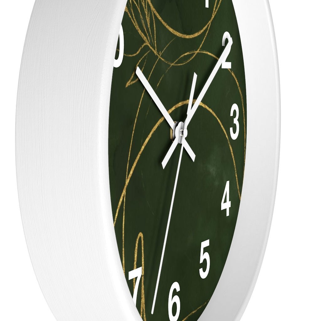 Abstract 10" Wood Wall Clock | Green Beige - Wall Clock