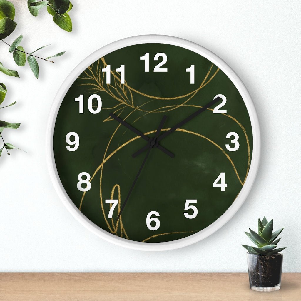 Abstract 10" Wood Wall Clock | Green Beige - Wall Clock