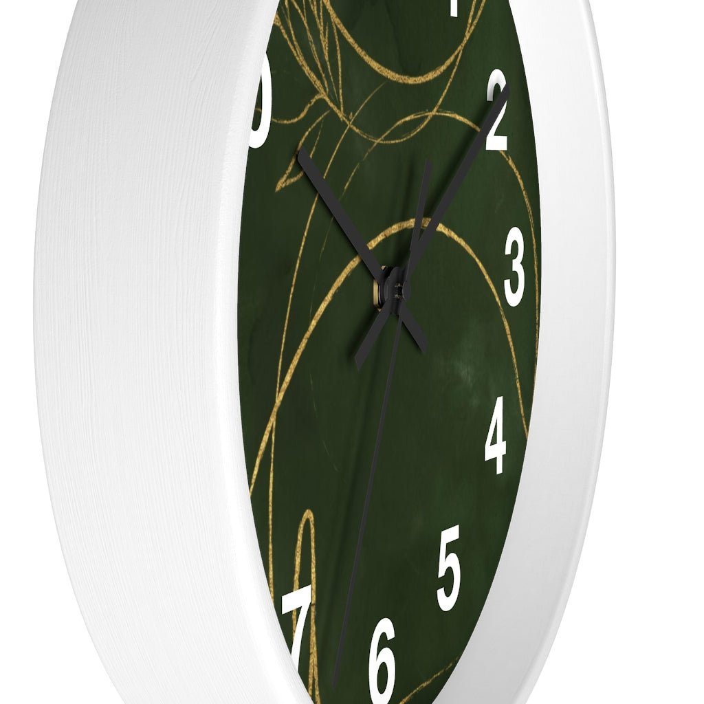 Abstract 10" Wood Wall Clock | Green Beige - Wall Clock