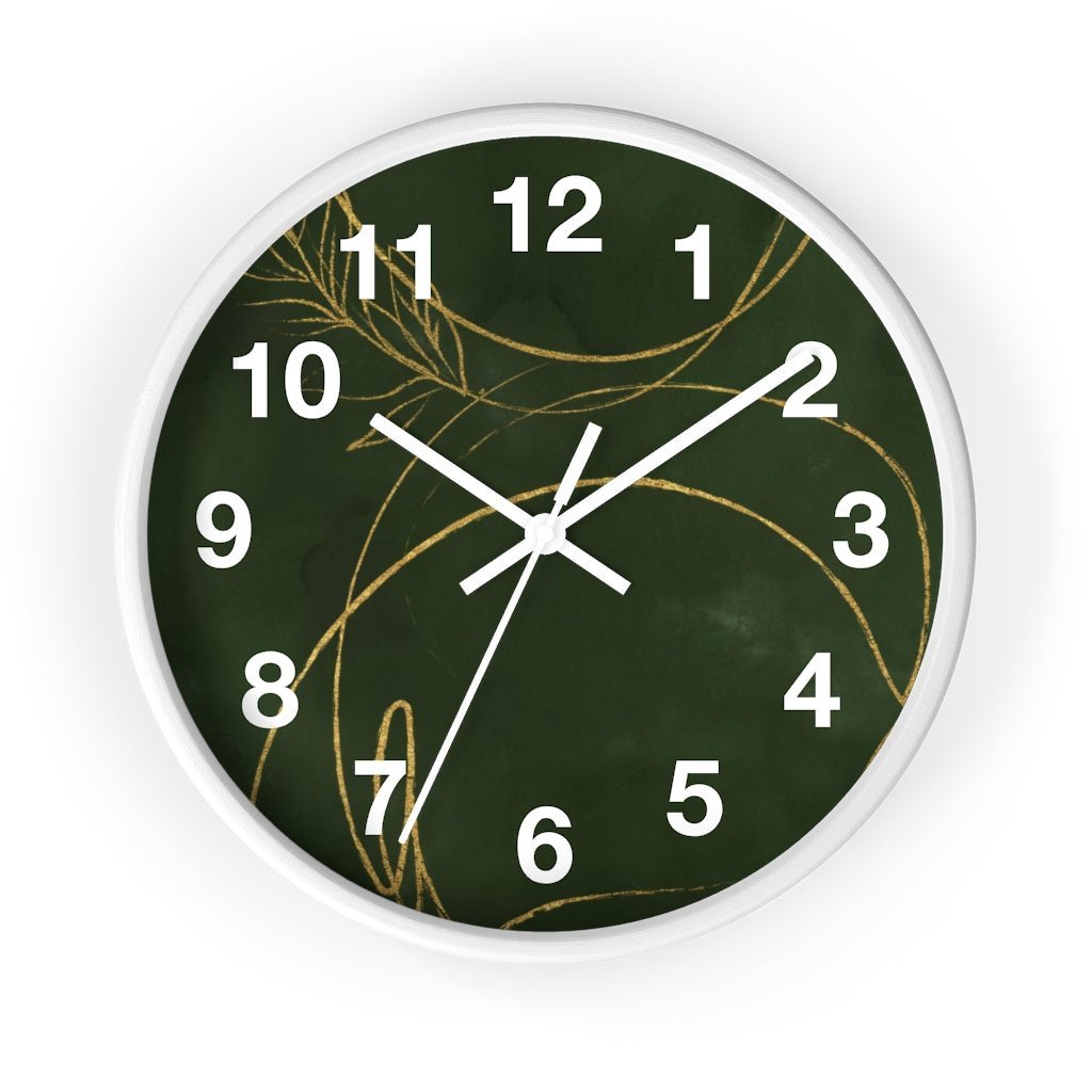 Abstract 10" Wood Wall Clock | Green Beige - Wall Clock