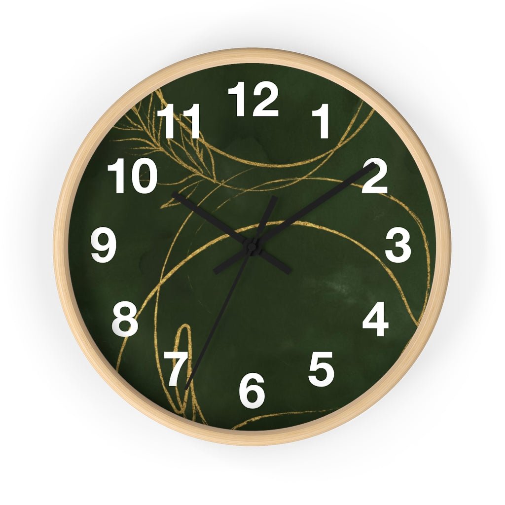 Abstract 10" Wood Wall Clock | Green Beige - Wall Clock