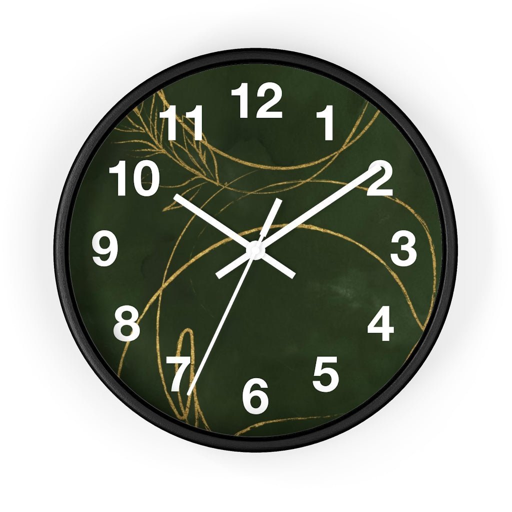 Abstract 10" Wood Wall Clock | Green Beige - Wall Clock