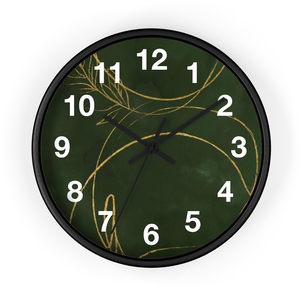 Abstract 10" Wood Wall Clock | Green Beige - Wall Clock