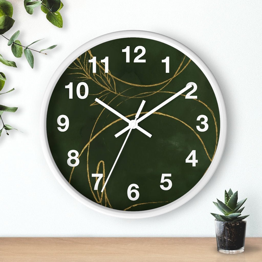 Abstract 10" Wood Wall Clock | Green Beige - Wall Clock